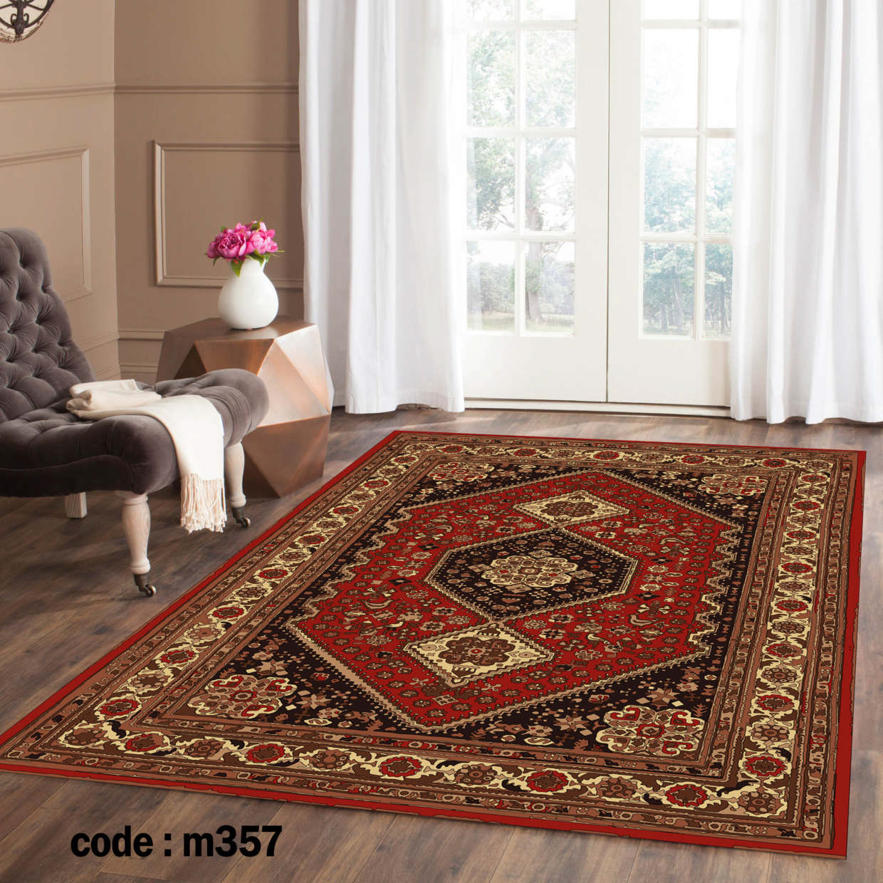 روفرشی کشدار (کاور فرش) و فرشینه و پادری کالای خواب متین کد m 357