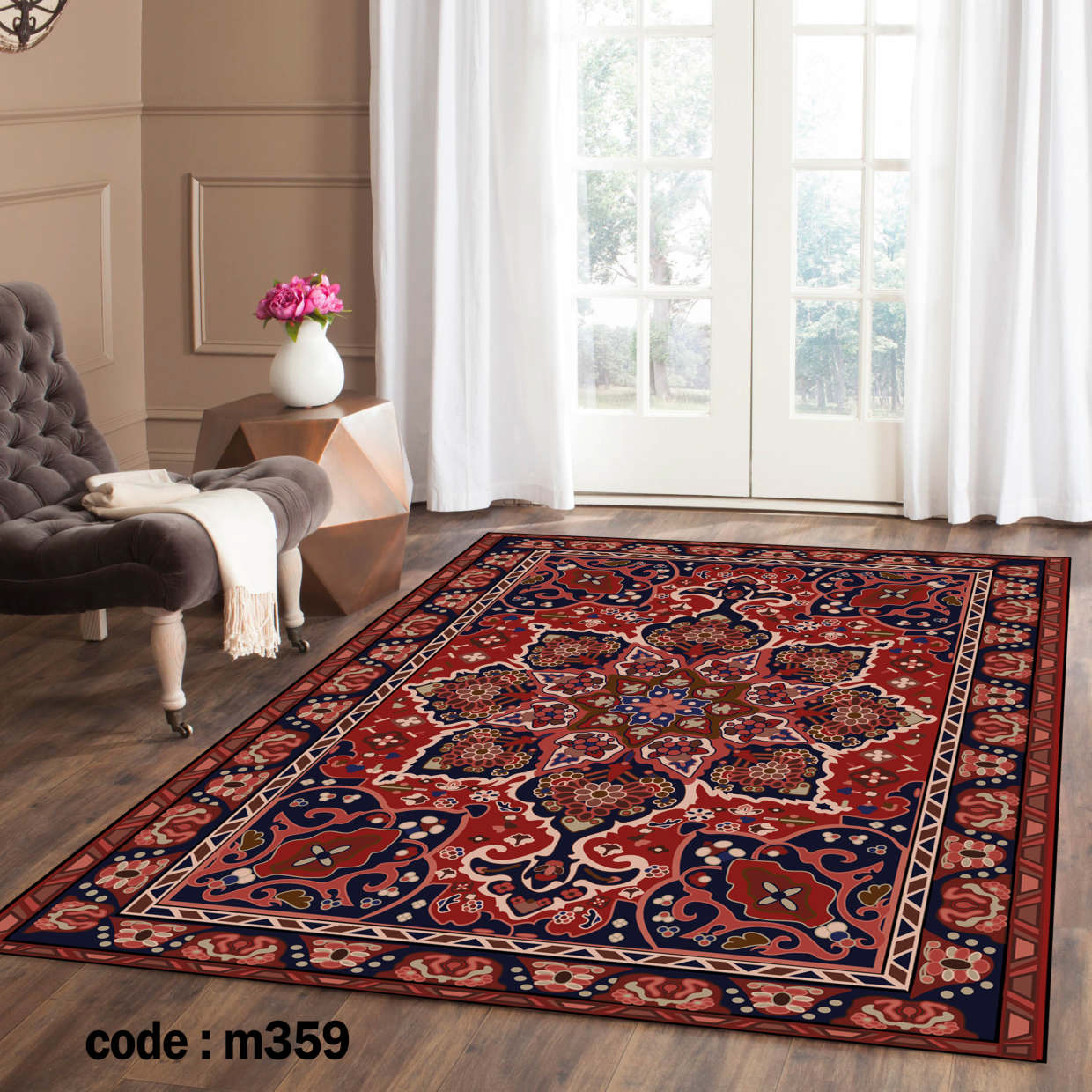 روفرشی کشدار (کاور فرش) و فرشینه و پادری کالای خواب متین کد m 359