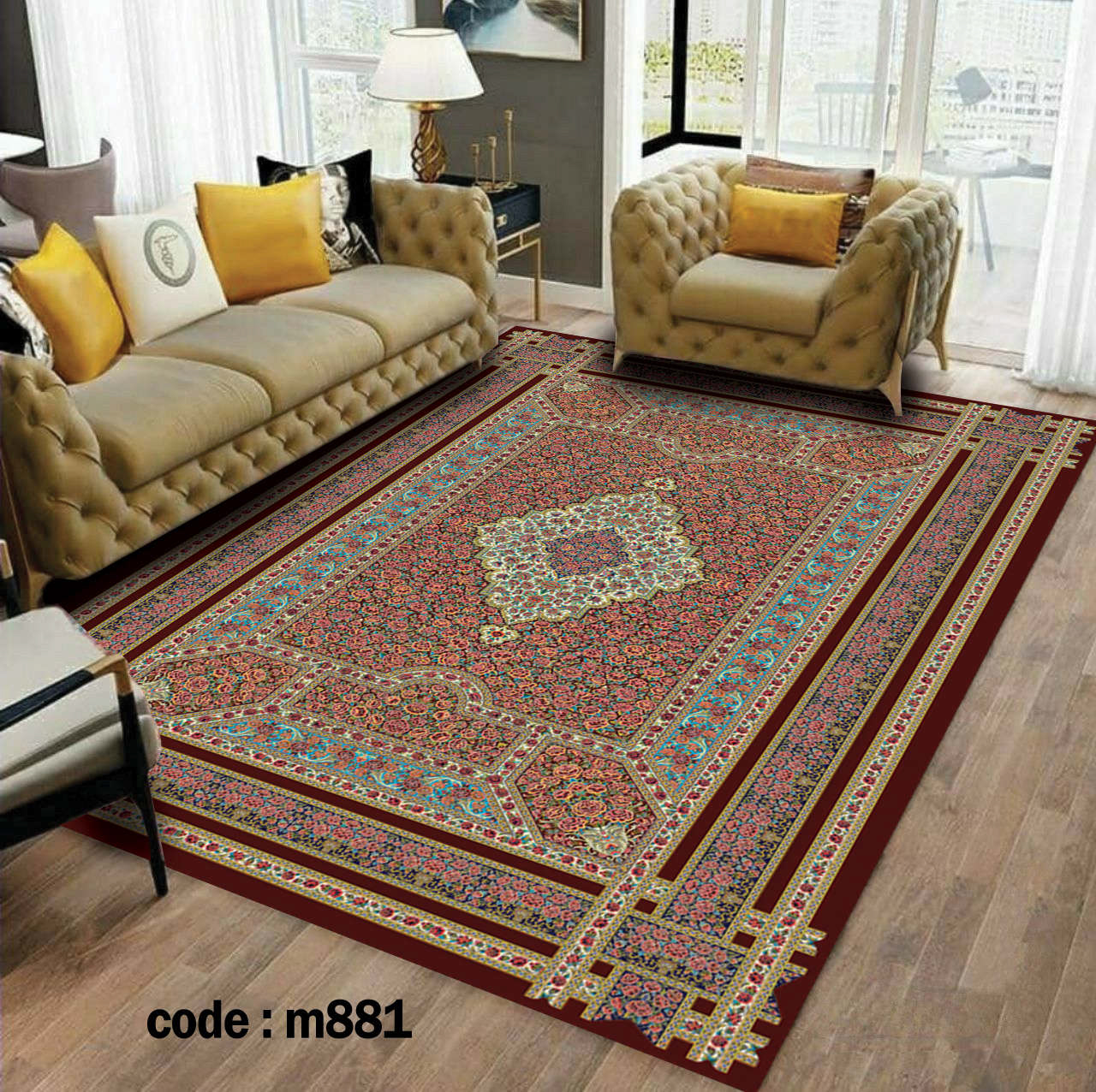 روفرشی کشدار (کاور فرش) و فرشینه و پادری کالای خواب متین کد m 881