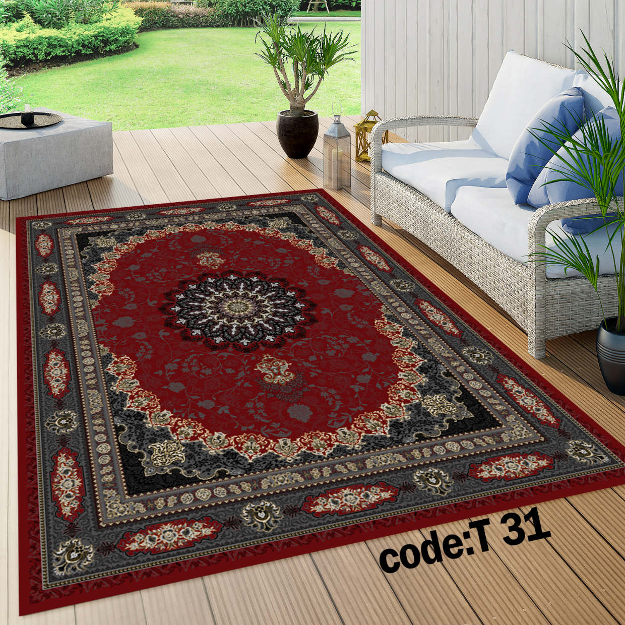 روفرشی کشدار (کاور فرش) و فرشینه و پادری کالای خواب متین کد T 31
