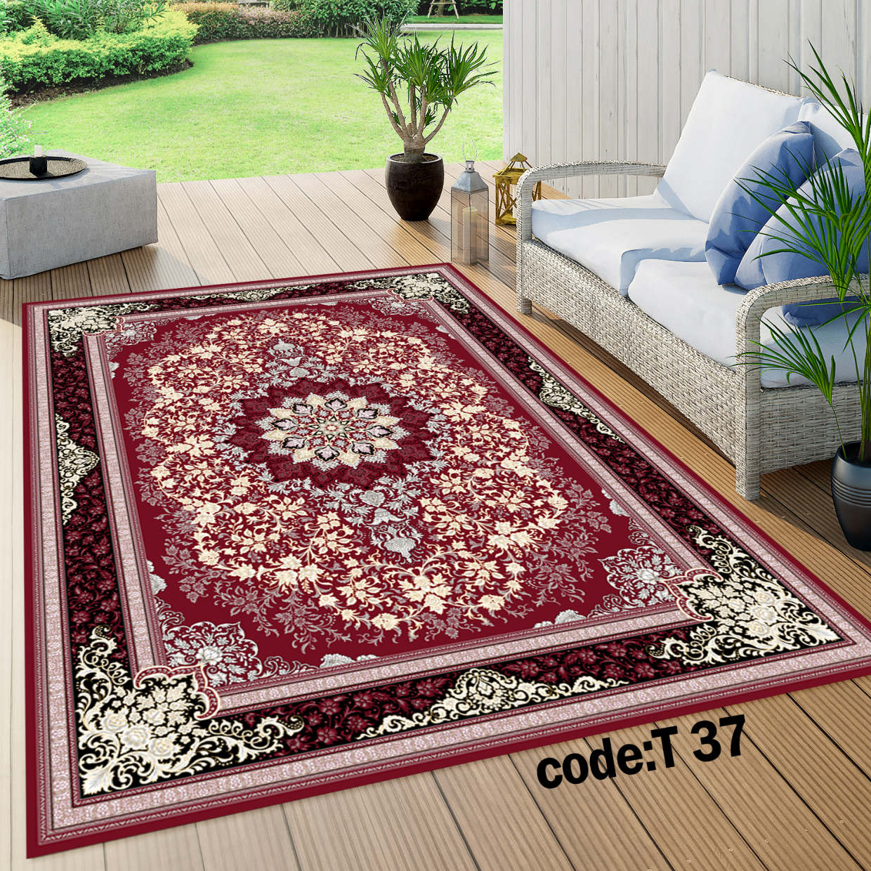 روفرشی کشدار (کاور فرش) و فرشینه و پادری کالای خواب متین کد T 37