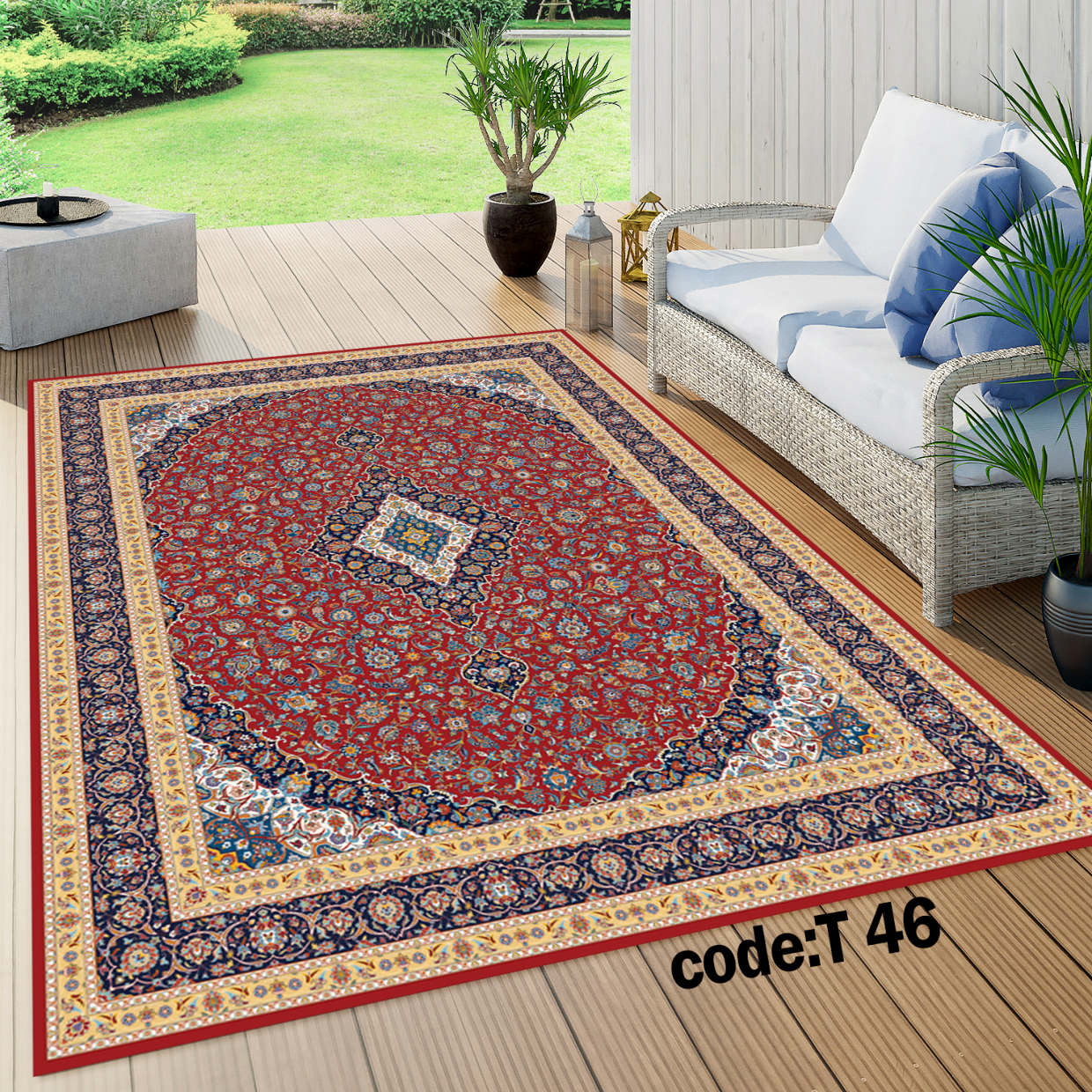 روفرشی کشدار (کاور فرش) و فرشینه و پادری کالای خواب متین کد T 46