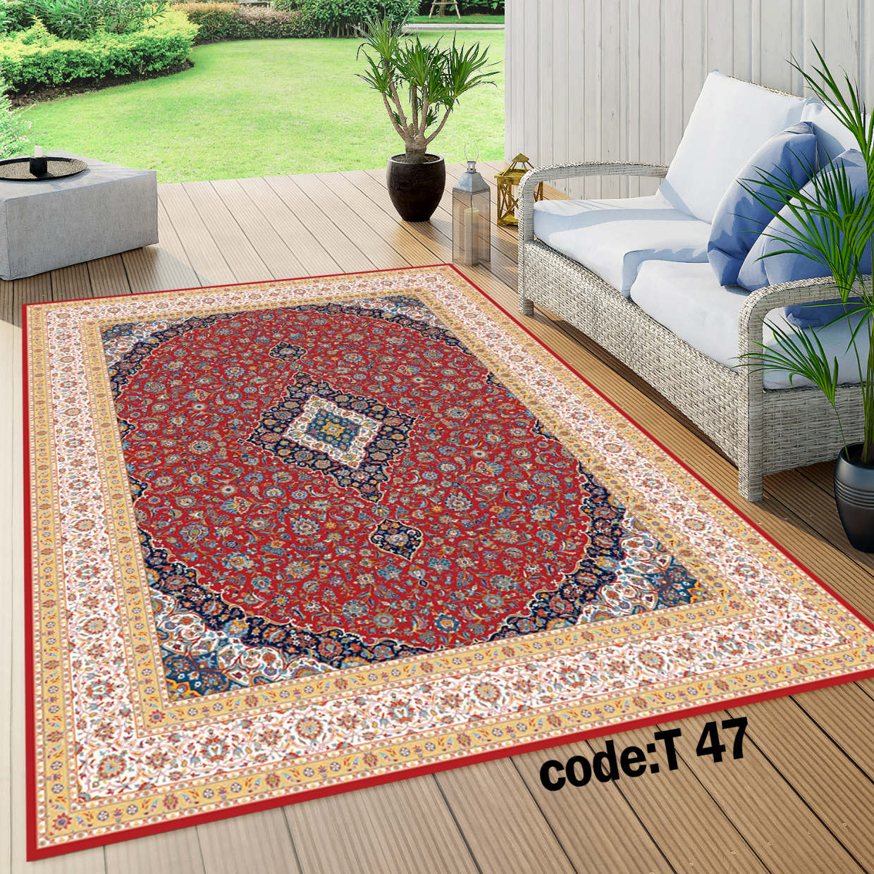 روفرشی کشدار (کاور فرش) و فرشینه و پادری کالای خواب متین کد T 47