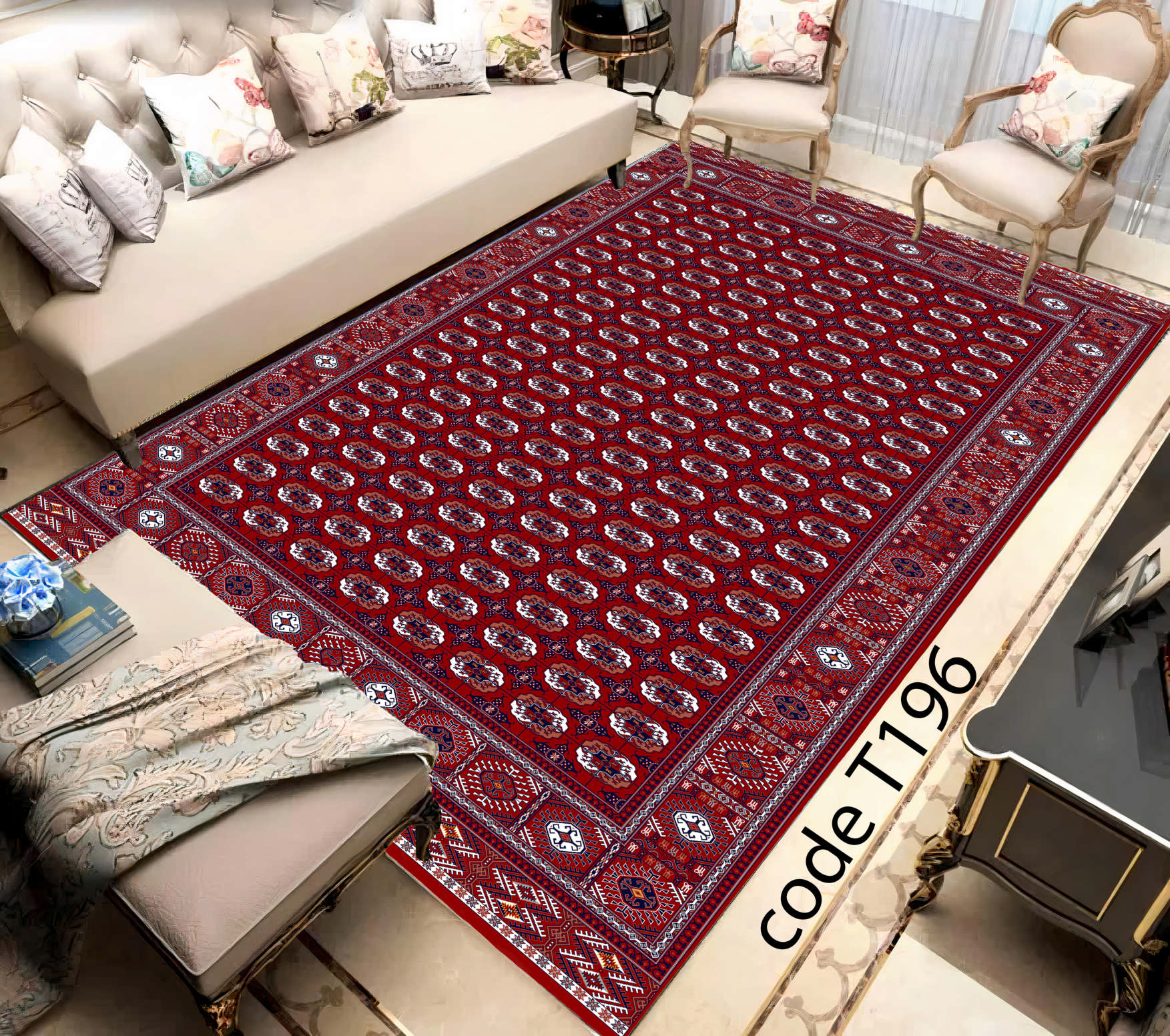 روفرشی کشدار (کاور فرش) و فرشینه و پادری کالای خواب متین کد T 196