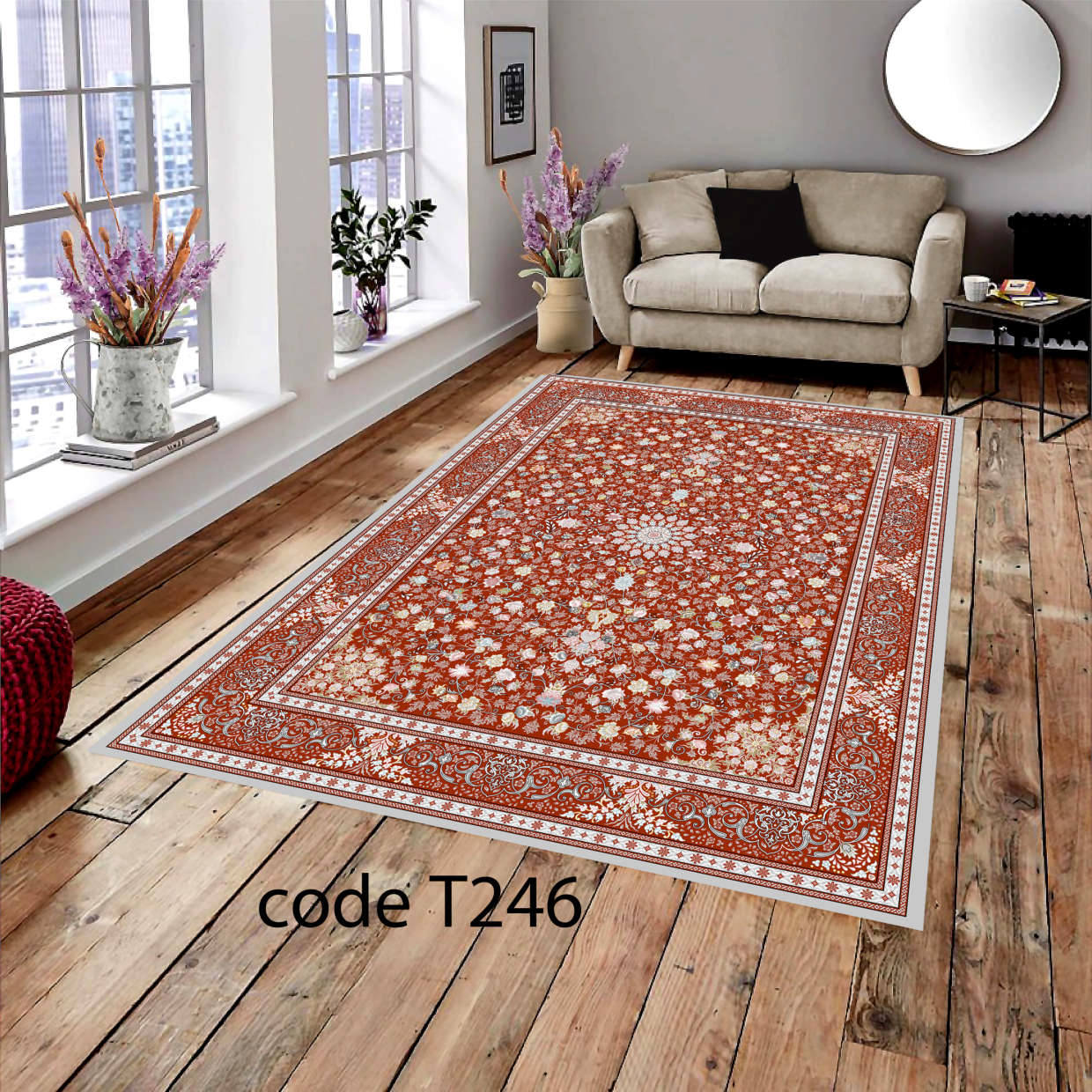 روفرشی کشدار (کاور فرش) و فرشینه و پادری کالای خواب متین کد T 246