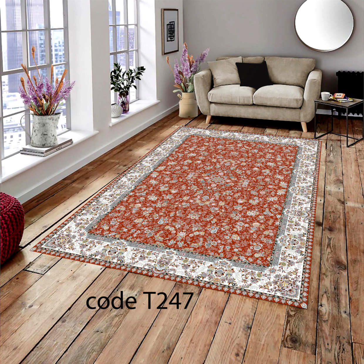 روفرشی کشدار (کاور فرش) و فرشینه و پادری کالای خواب متین کد T 247
