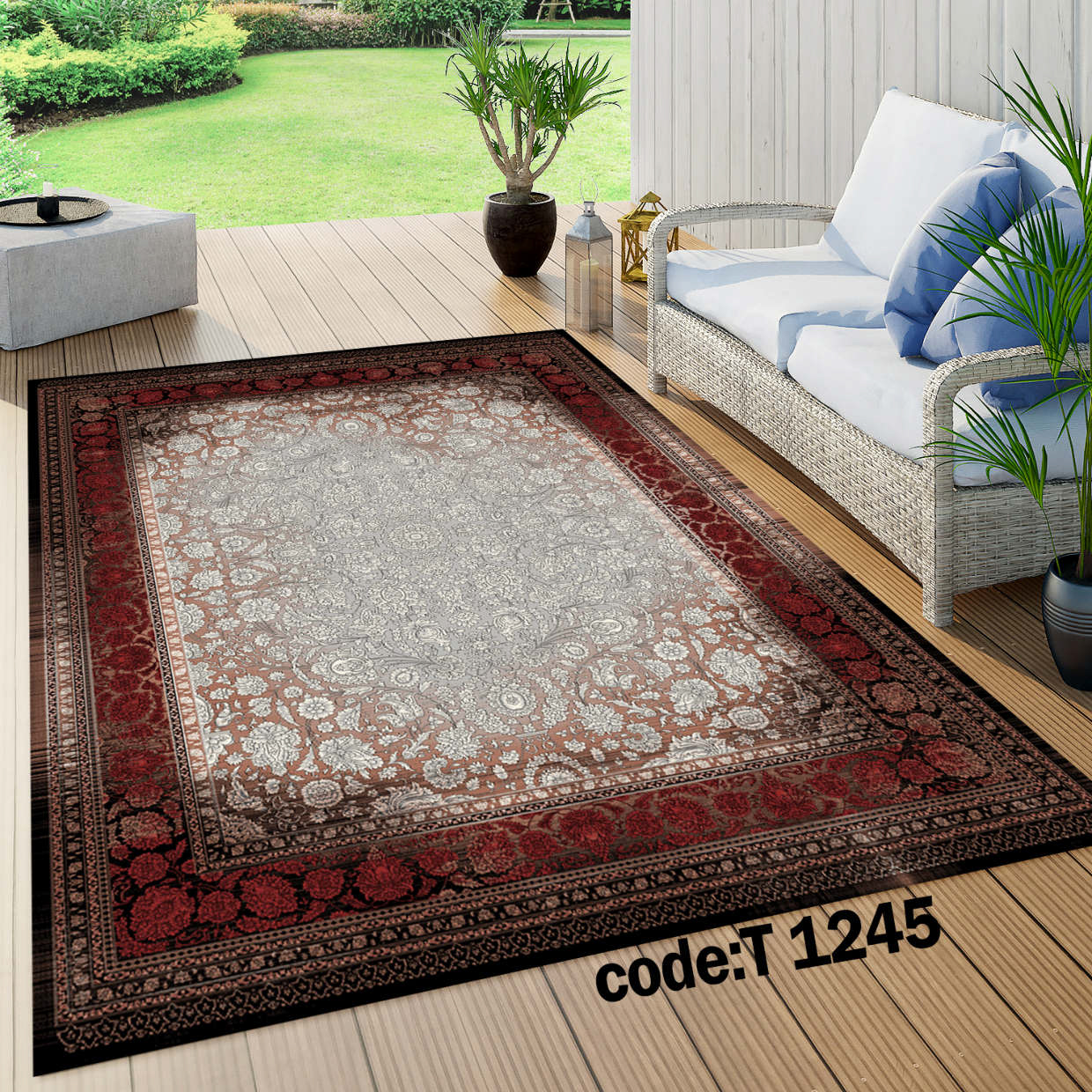 روفرشی کشدار (کاور فرش) و فرشینه و پادری کالای خواب متین کد T 1245