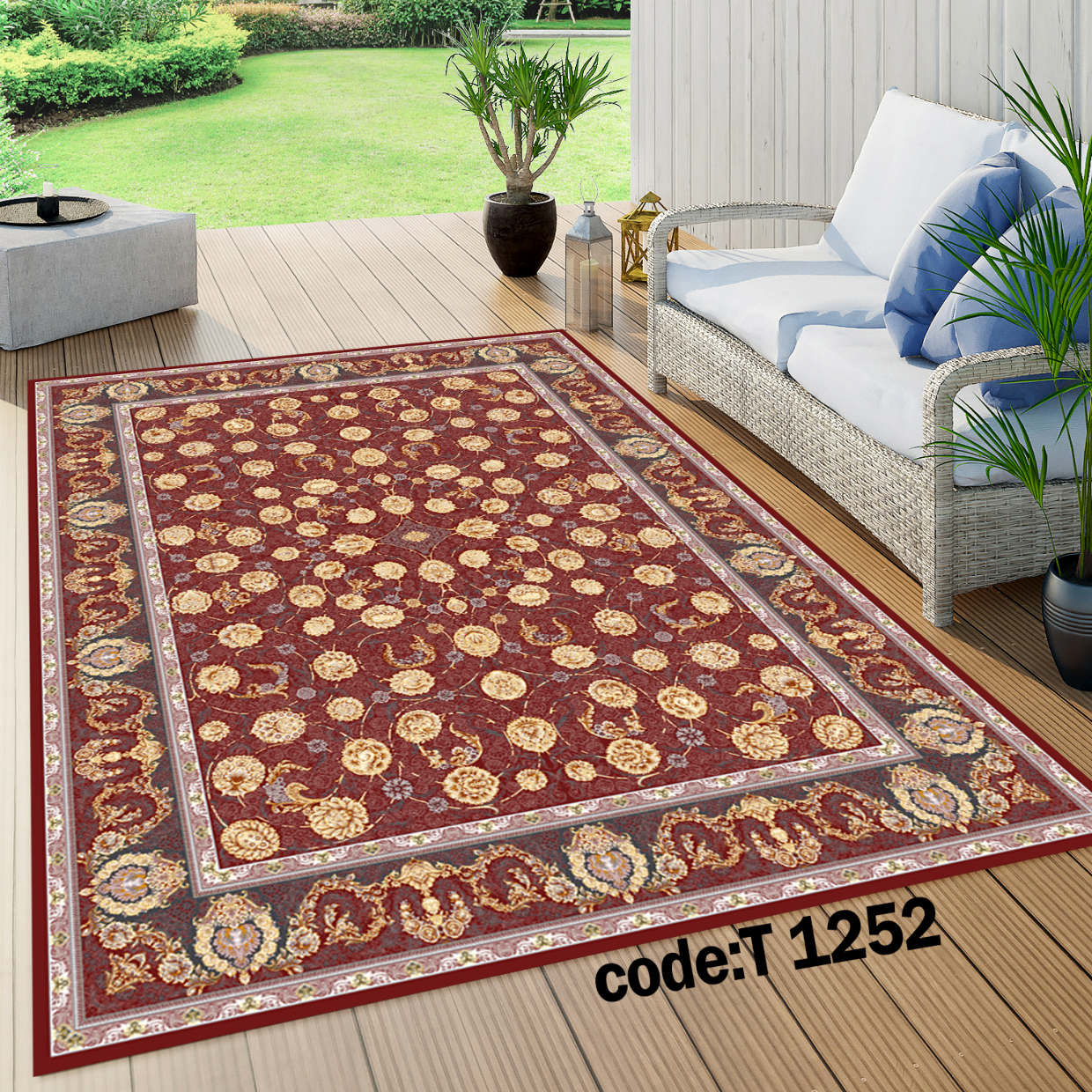 روفرشی کشدار (کاور فرش) و فرشینه و پادری کالای خواب متین کد T 1252