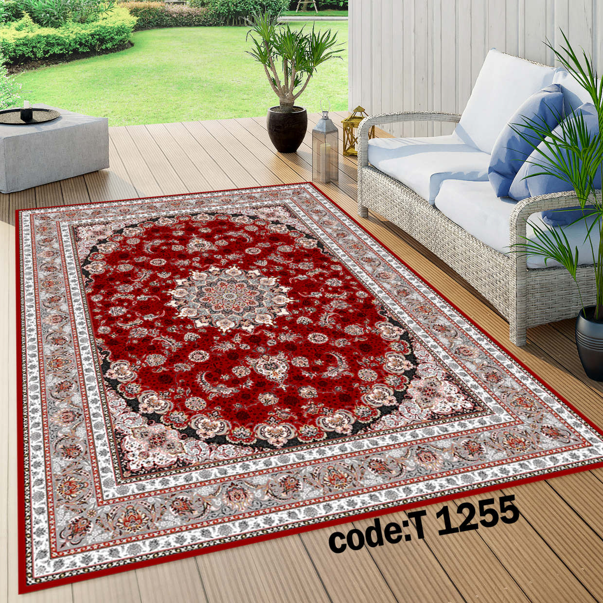 روفرشی کشدار (کاور فرش) و فرشینه و پادری کالای خواب متین کد T 1255
