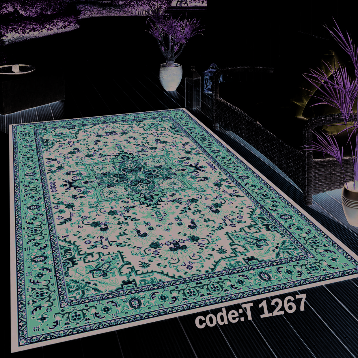 روفرشی کشدار (کاور فرش) و فرشینه و پادری کالای خواب متین کد T 1267