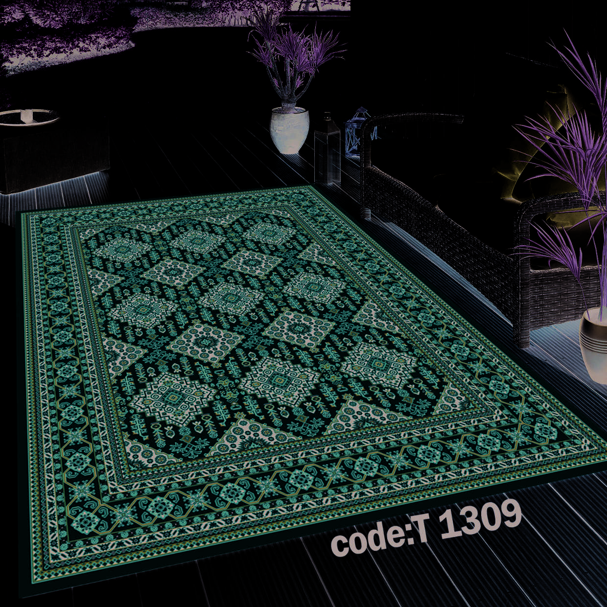 روفرشی کشدار (کاور فرش) و فرشینه و پادری کالای خواب متین کد T 1309