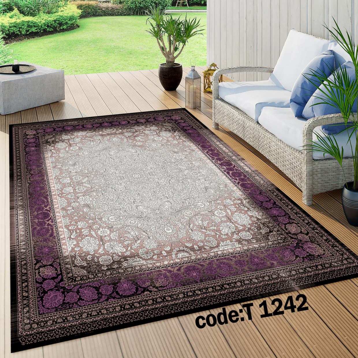 روفرشی کشدار (کاور فرش) و فرشینه و پادری کالای خواب متین کد T 1242