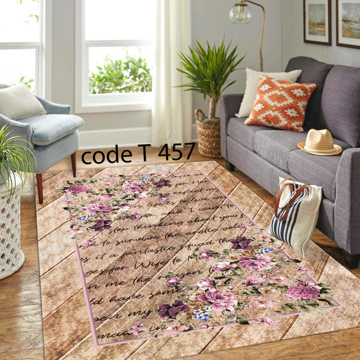 روفرشی کشدار (کاور فرش) و فرشینه و پادری کالای خواب متین کد T 457
