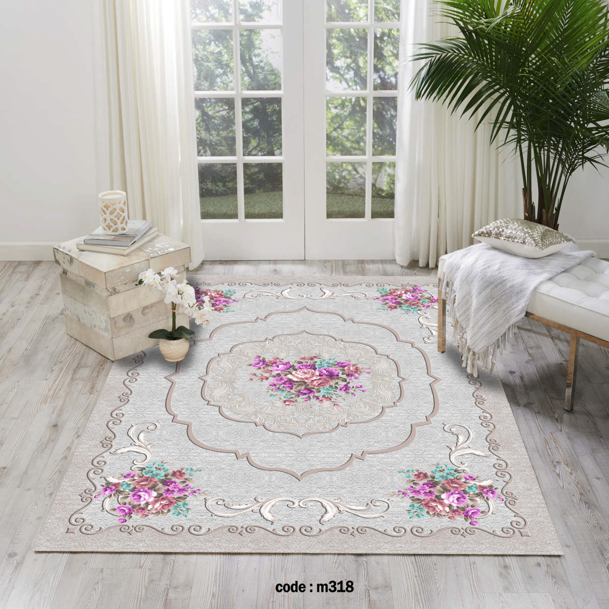 روفرشی کشدار (کاور فرش) و فرشینه و پادری کالای خواب متین کد m318