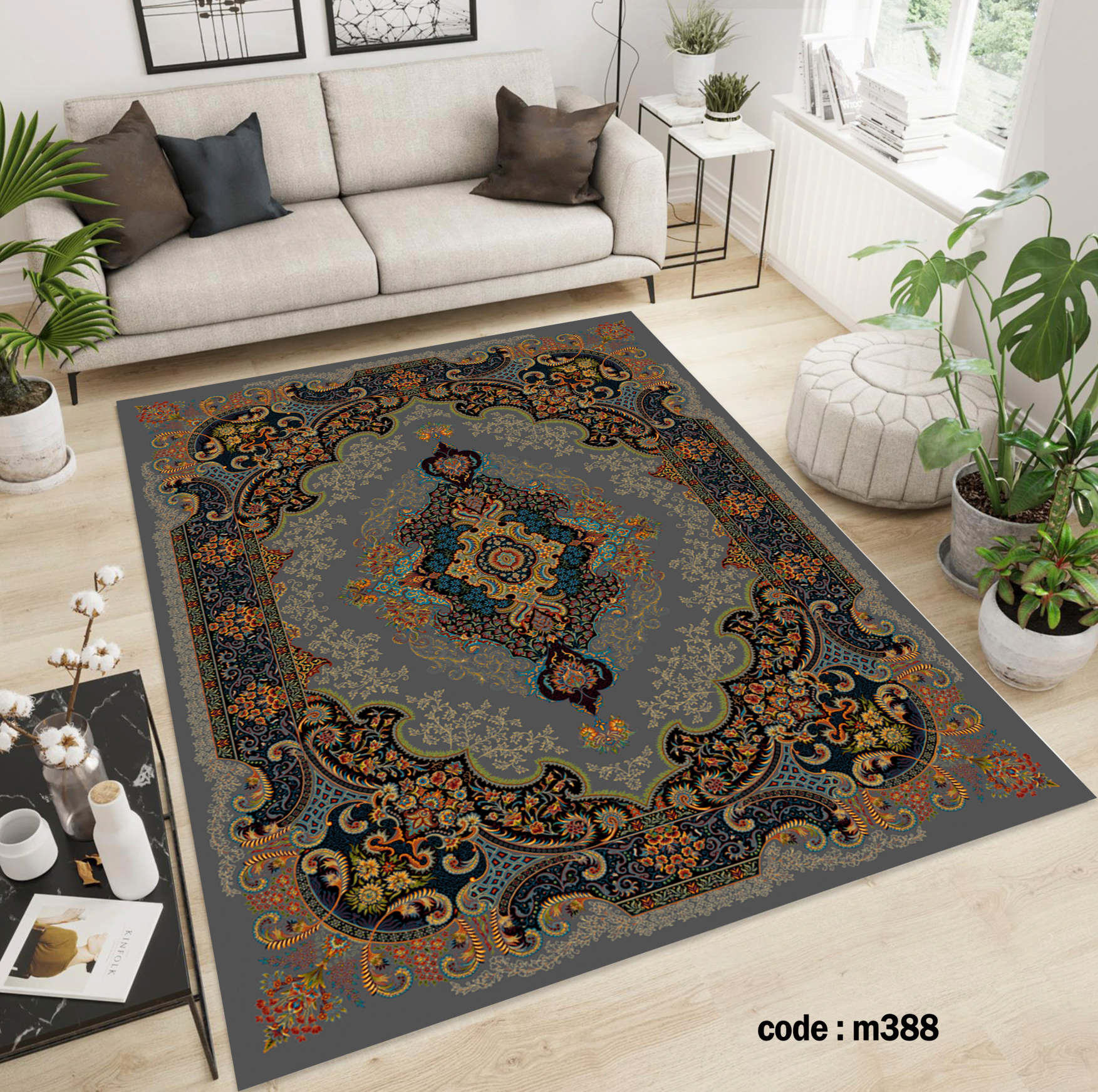 روفرشی کشدار (کاور فرش) و فرشینه و پادری کالای خواب متین کد m 388