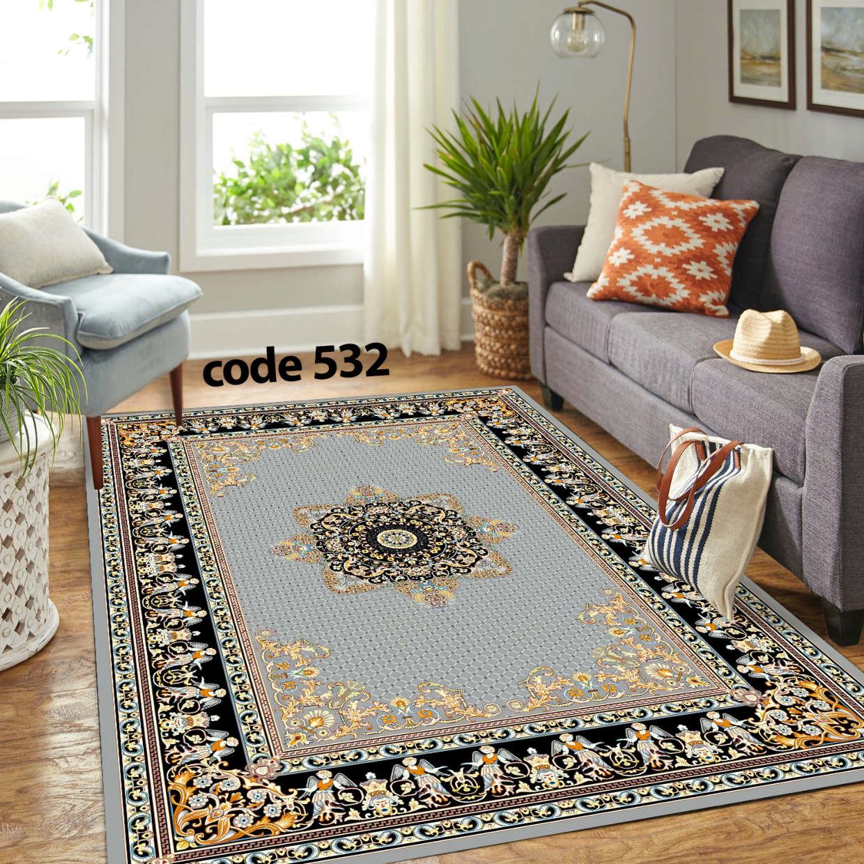 روفرشی کشدار (کاور فرش) و فرشینه و پادری کالای خواب متین کد 532