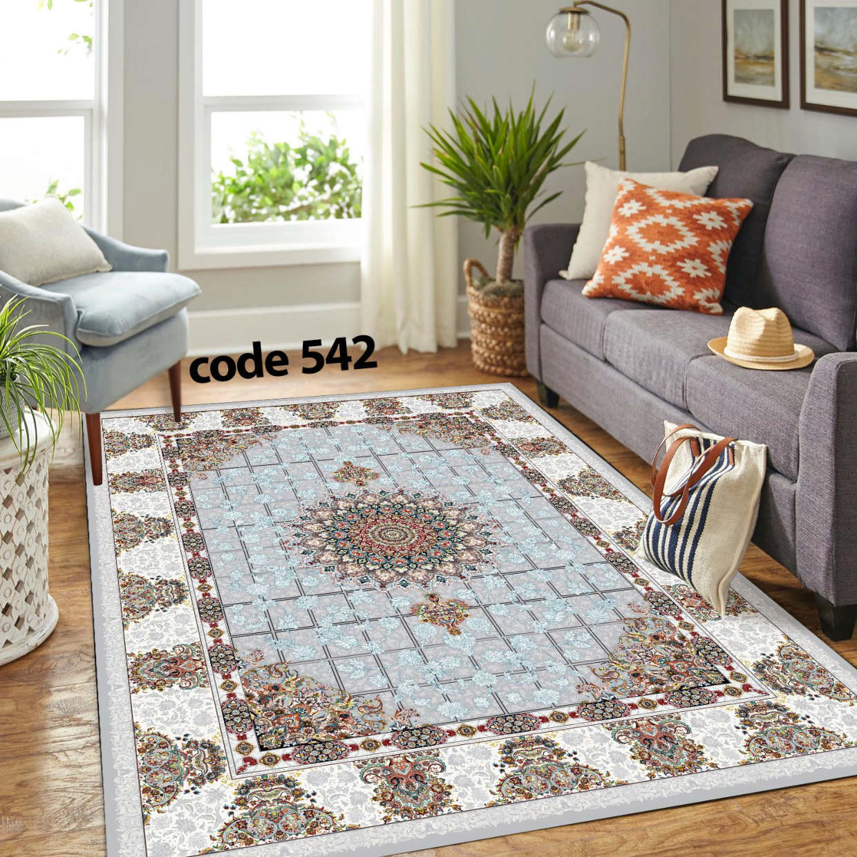 روفرشی کشدار (کاور فرش) و فرشینه و پادری کالای خواب متین کد 542