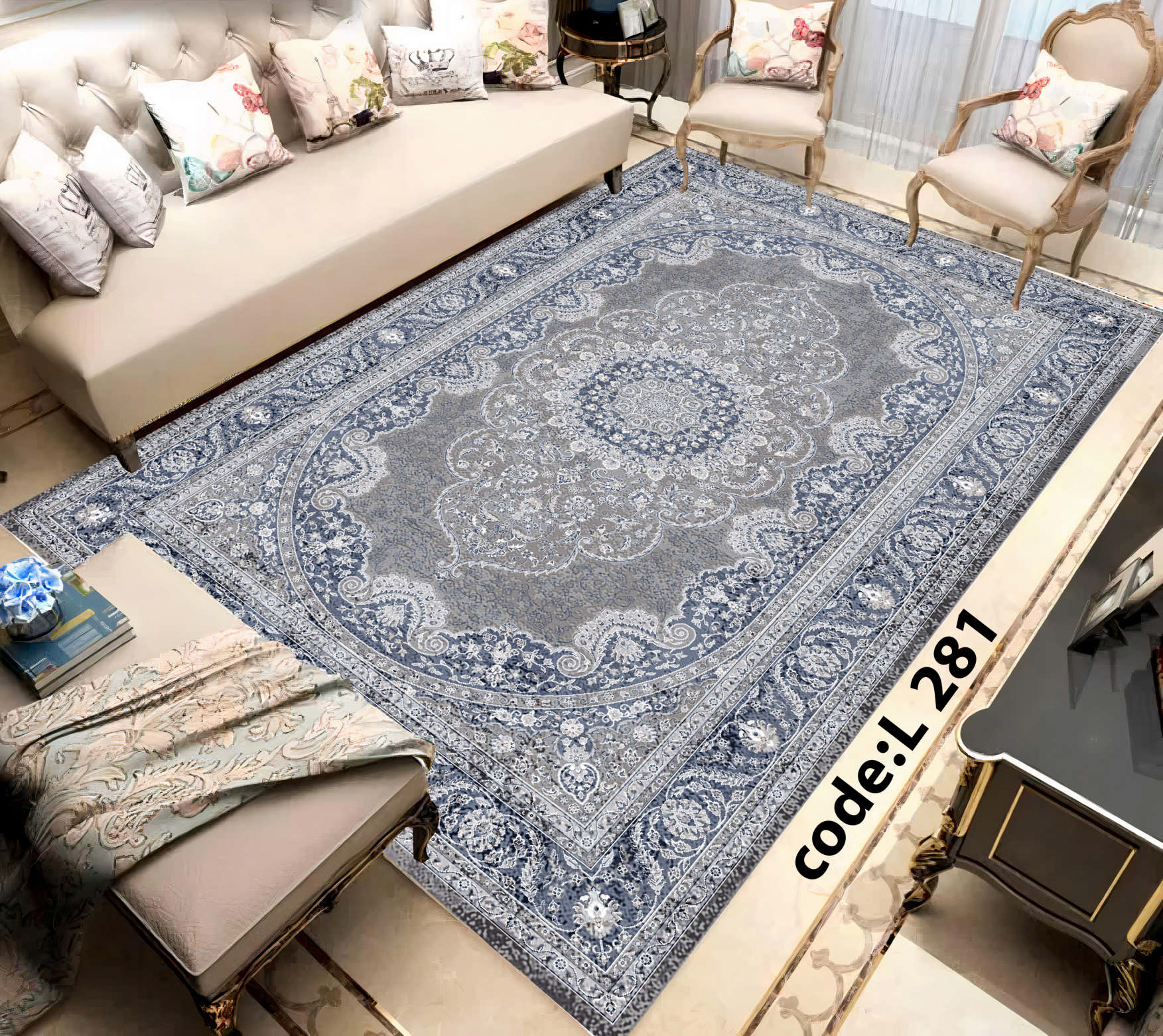 روفرشی کشدار (کاور فرش) و فرشینه و پادری کالای خواب متین کد L 281