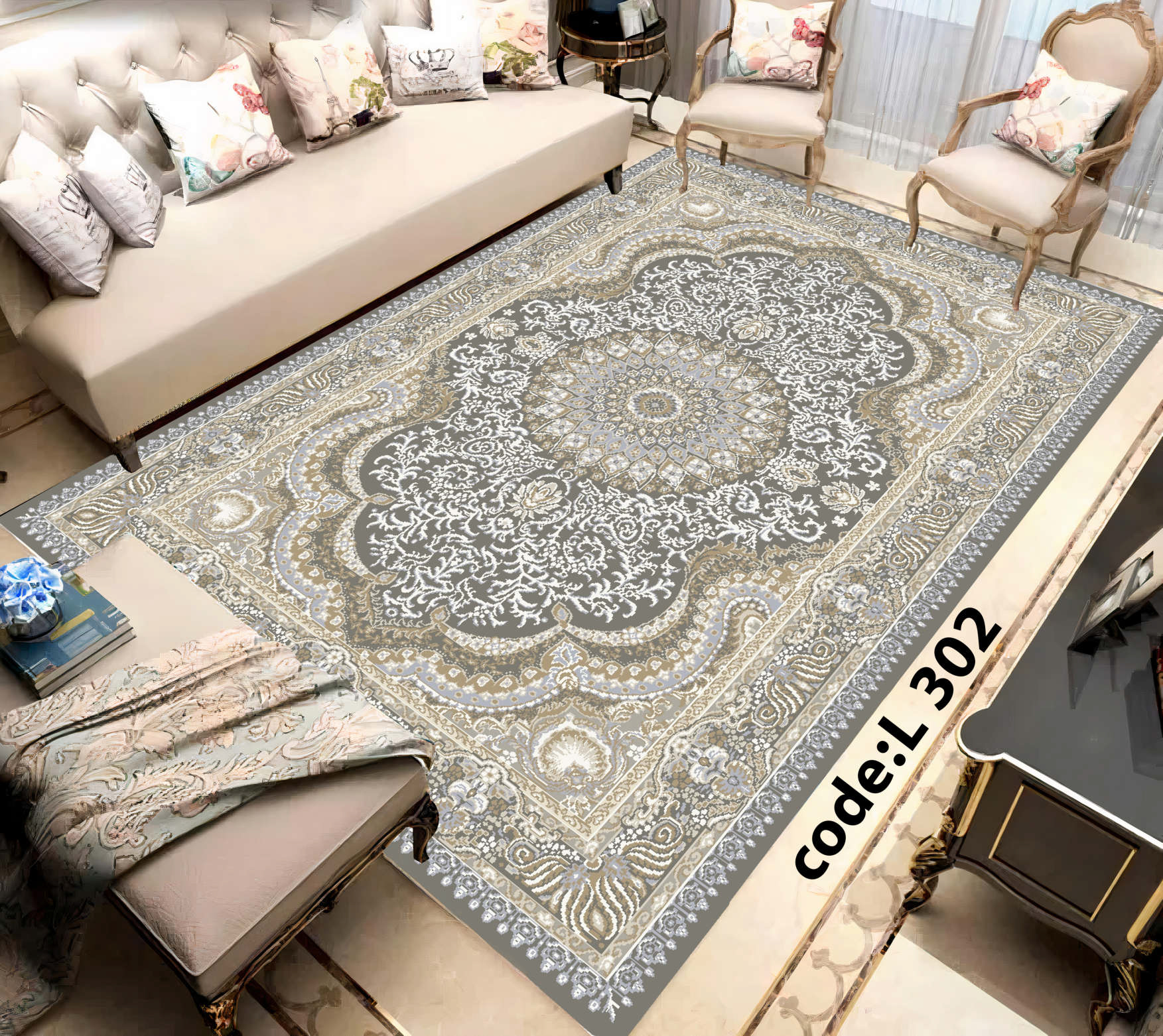 روفرشی کشدار (کاور فرش) و فرشینه و پادری کالای خواب متین کد L 302