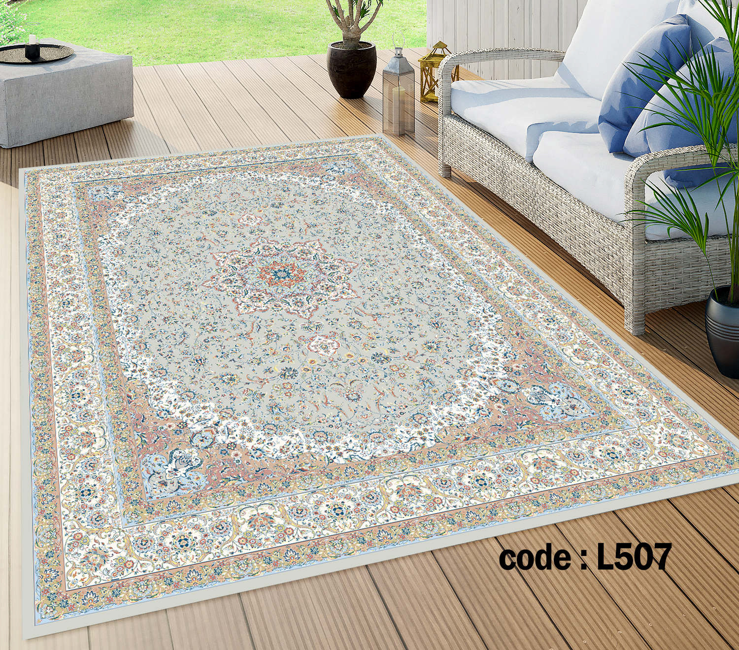 روفرشی کشدار (کاور فرش) و فرشینه و پادری کالای خواب متین کد L 507