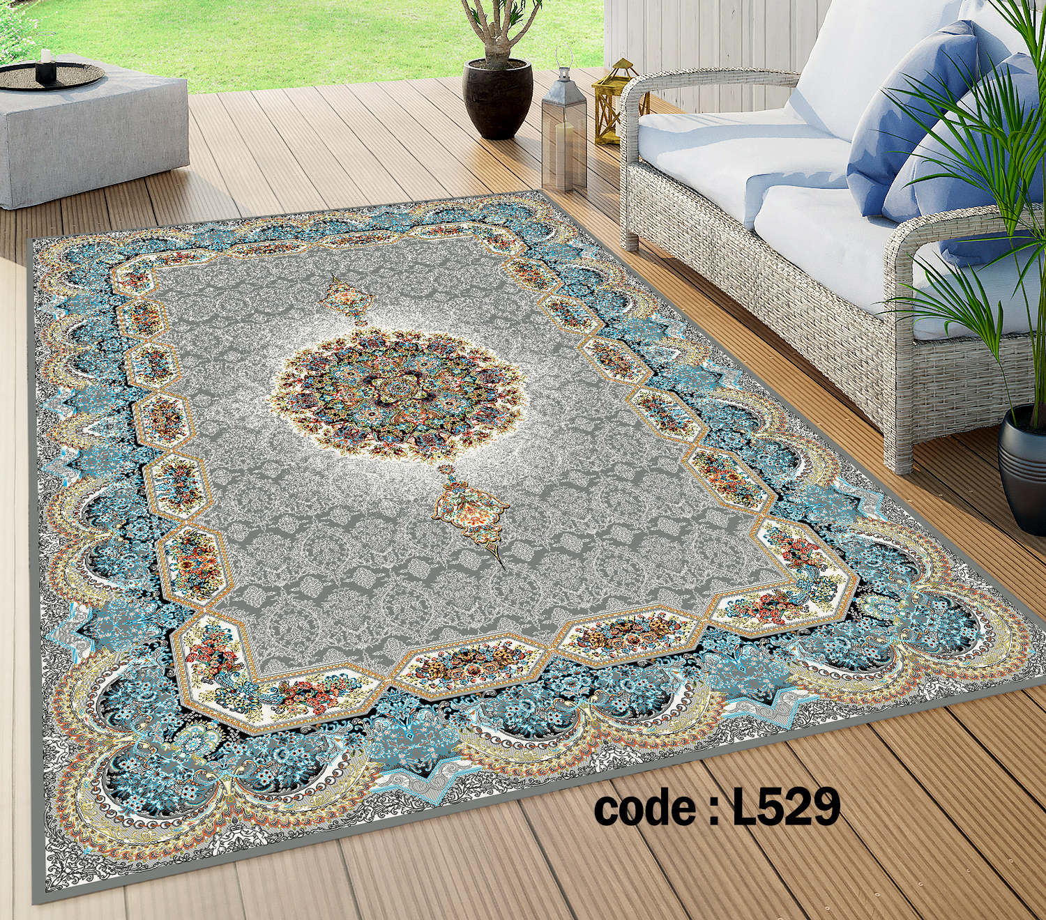 روفرشی کشدار (کاور فرش) و فرشینه و پادری کالای خواب متین کد L 529