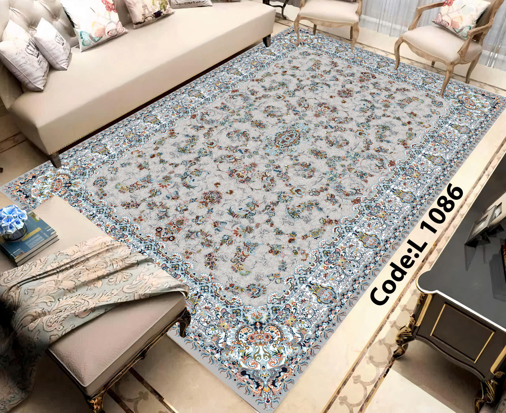 روفرشی کشدار (کاور فرش) و فرشینه و پادری کالای خواب متین کد L 1086