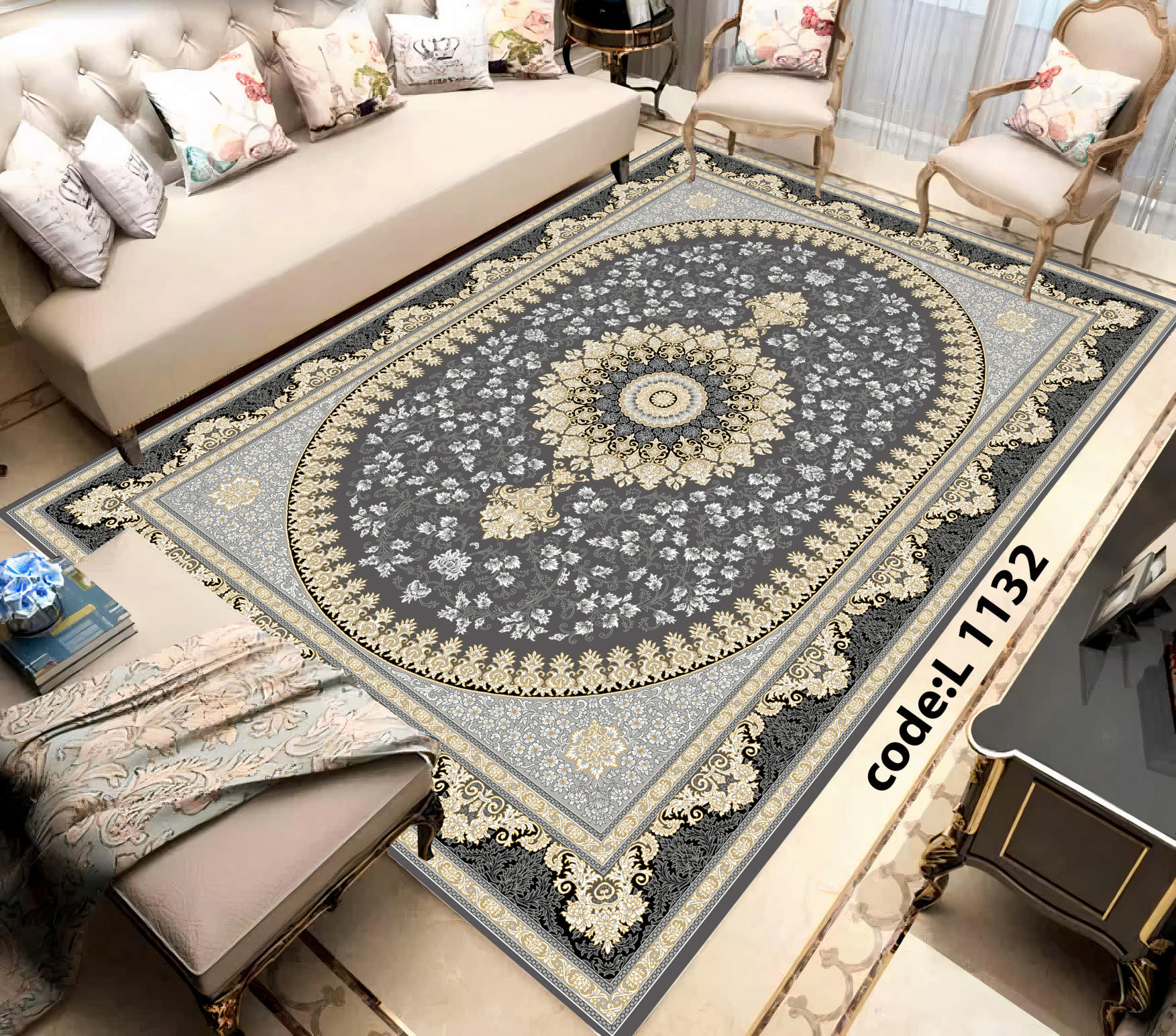 روفرشی کشدار (کاور فرش) و فرشینه و پادری کالای خواب متین کد L 1132