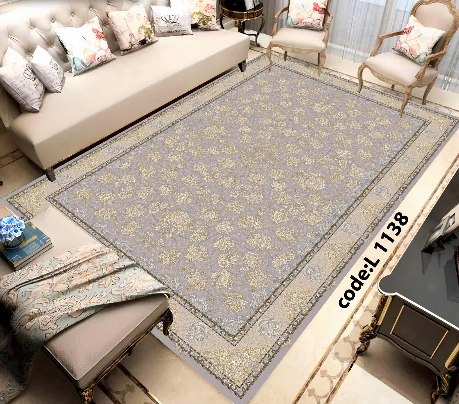 روفرشی کشدار (کاور فرش) و فرشینه و پادری کالای خواب متین کد L 1138