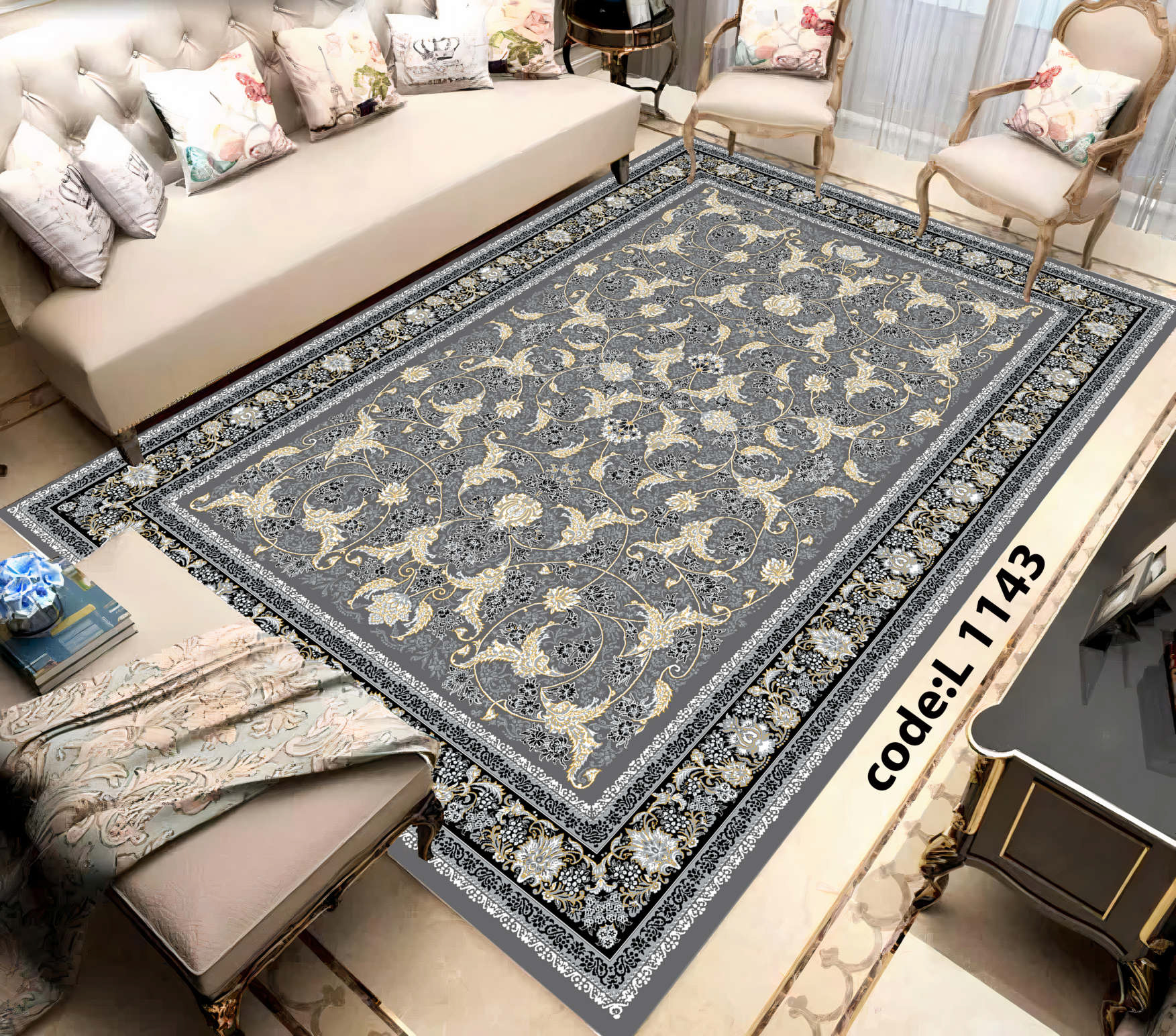 روفرشی کشدار (کاور فرش) و فرشینه و پادری کالای خواب متین کد L 1143