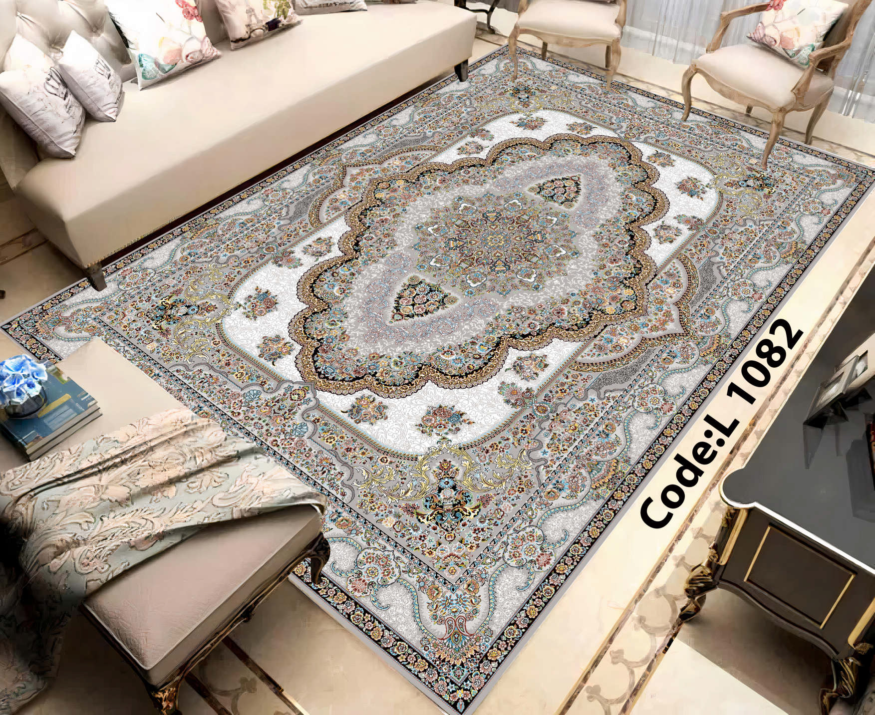 روفرشی کشدار (کاور فرش) و فرشینه و پادری کالای خواب متین کد L 1082
