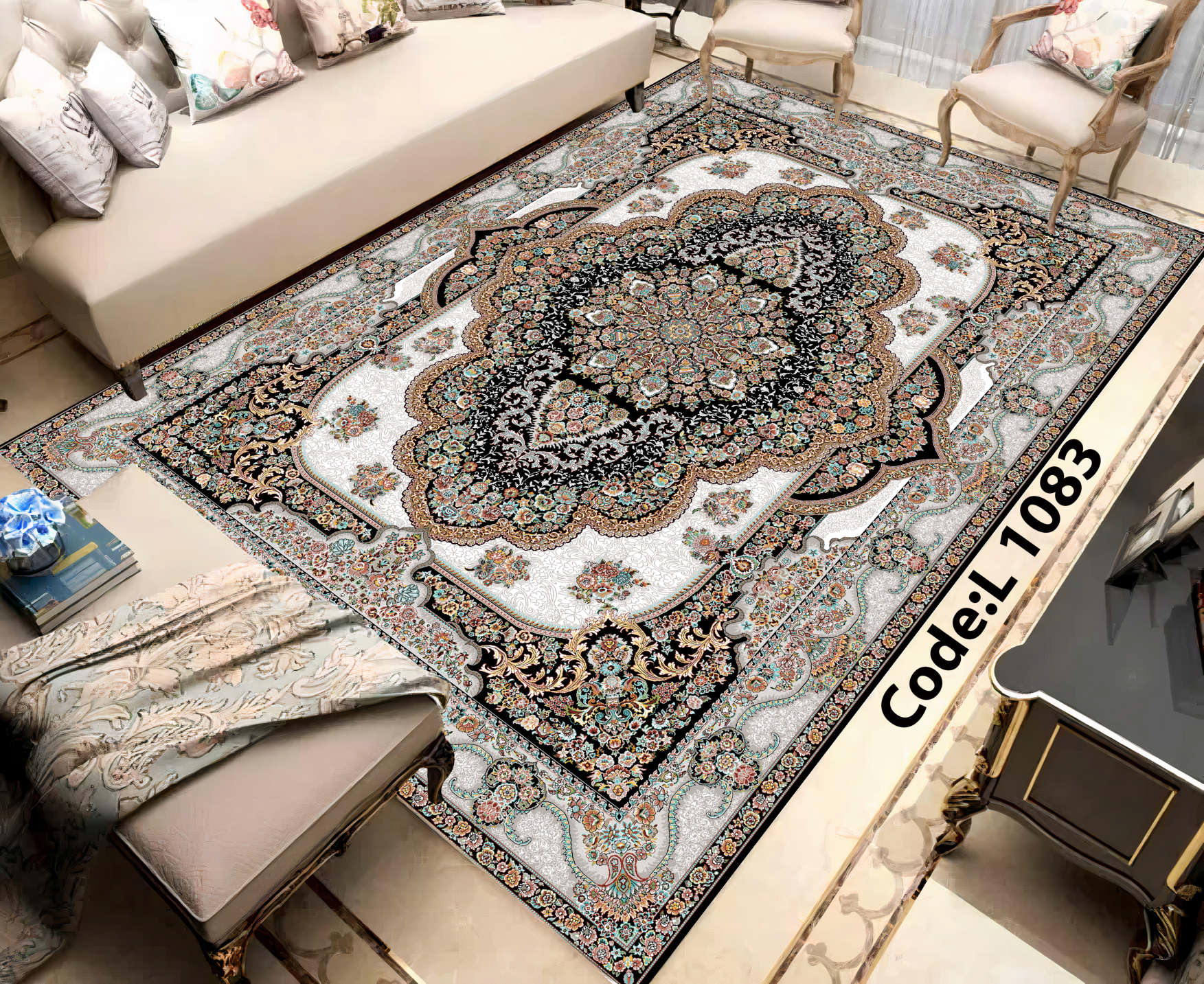 روفرشی کشدار (کاور فرش) و فرشینه و پادری کالای خواب متین کد L 1083