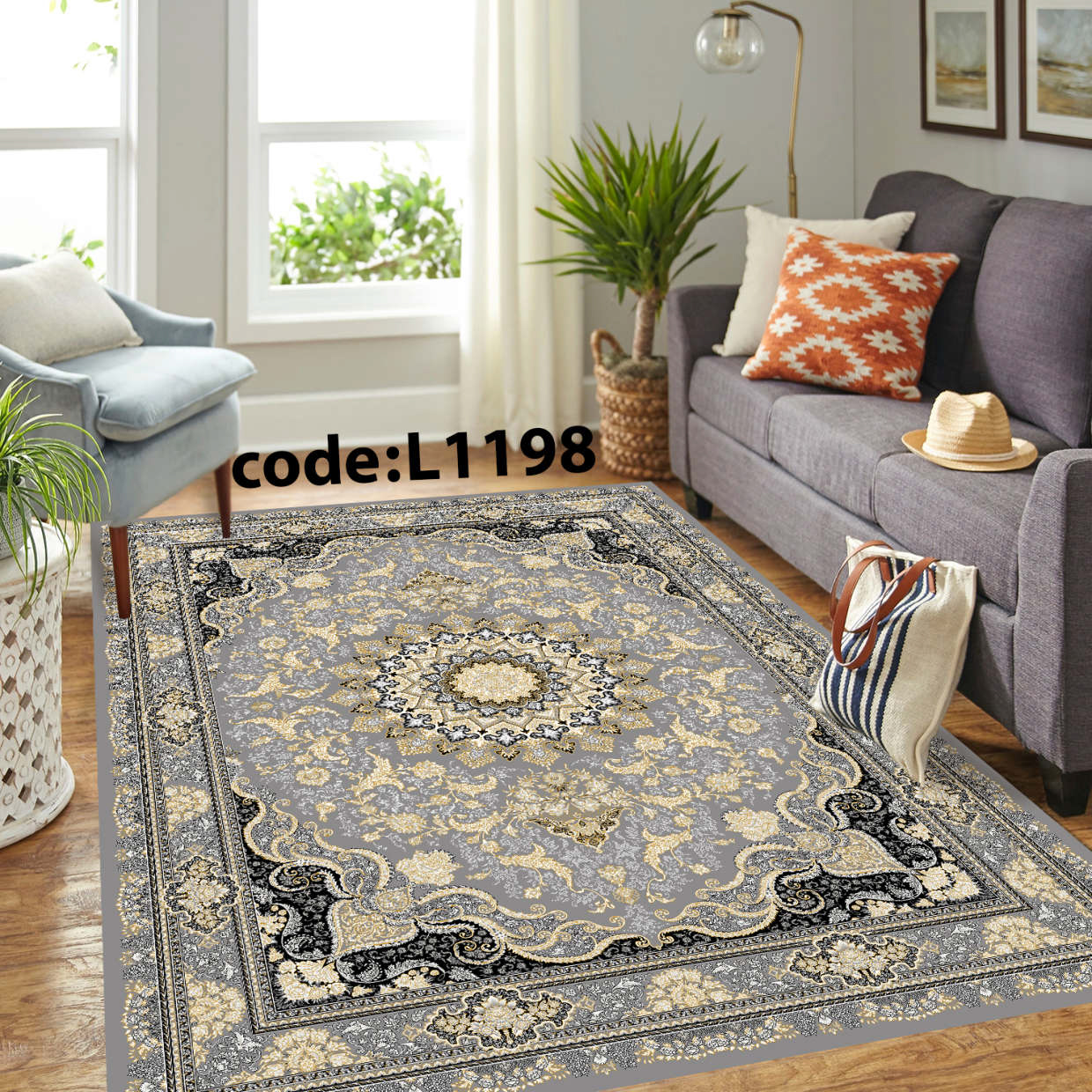 روفرشی کشدار (کاور فرش) و فرشینه و پادری کالای خواب متین کد L 1198