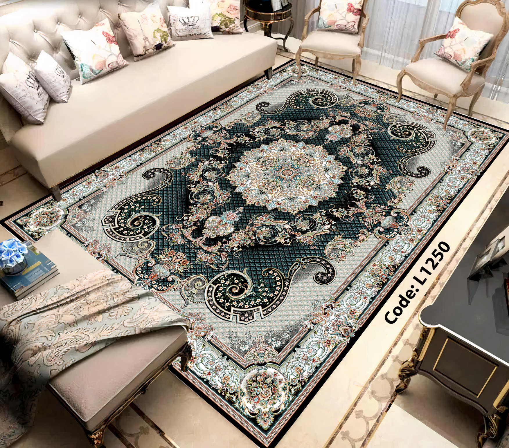 روفرشی کشدار (کاور فرش) و فرشینه و پادری کالای خواب متین کد L 1250
