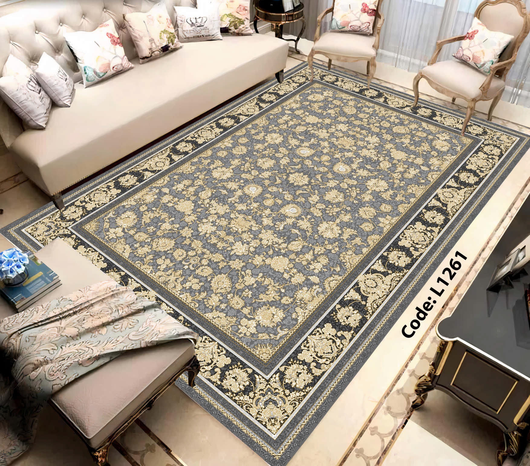 روفرشی کشدار (کاور فرش) و فرشینه و پادری کالای خواب متین کد L 1261