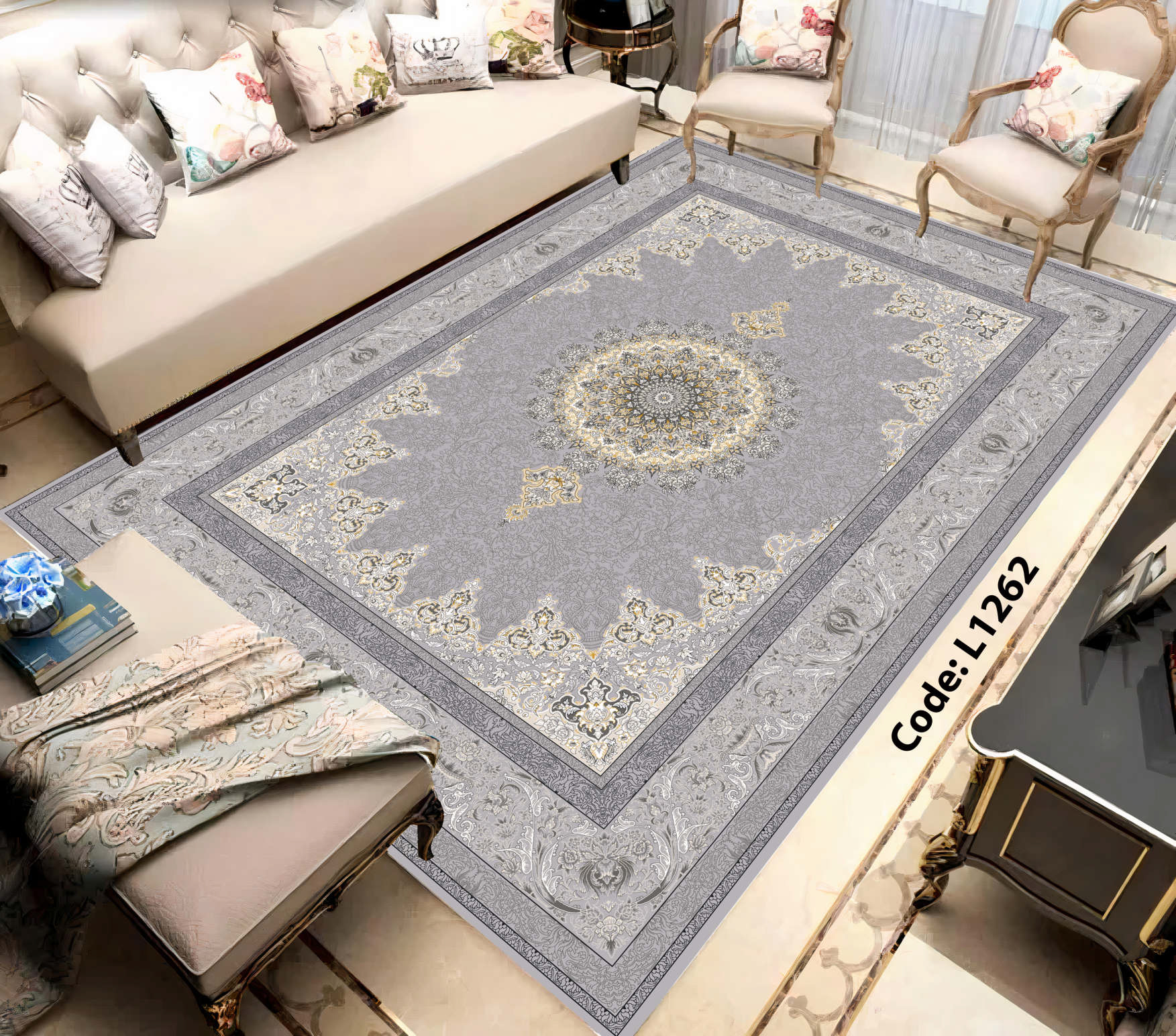 روفرشی کشدار (کاور فرش) و فرشینه و پادری کالای خواب متین کد L 1262