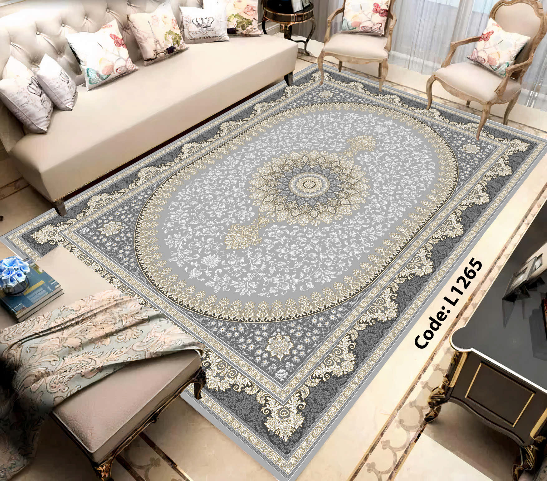روفرشی کشدار (کاور فرش) و فرشینه و پادری کالای خواب متین کد L 1265