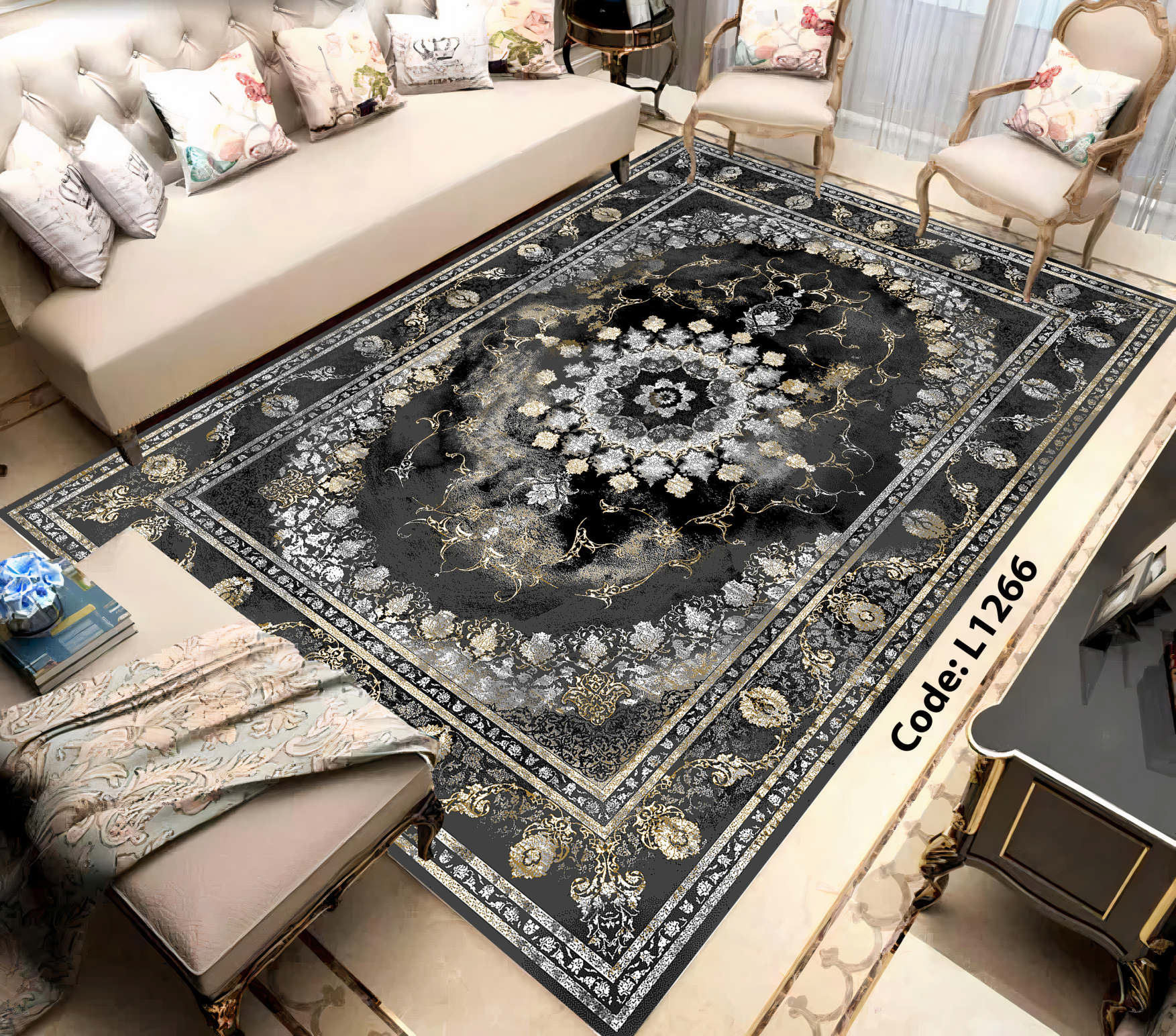 روفرشی کشدار (کاور فرش) و فرشینه و پادری کالای خواب متین کد L 1266