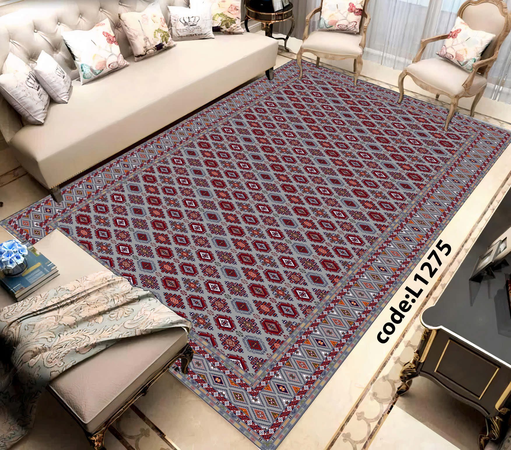 روفرشی کشدار (کاور فرش) و فرشینه و پادری کالای خواب متین کد L 1275