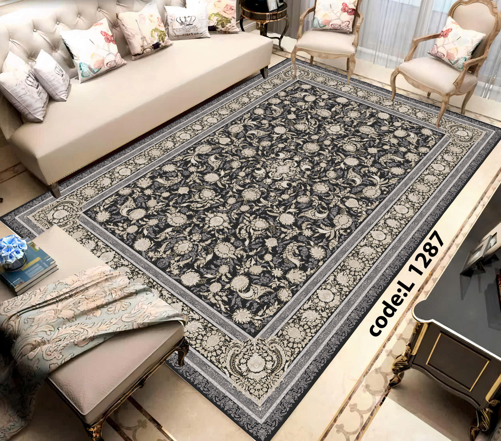 روفرشی کشدار (کاور فرش) و فرشینه و پادری کالای خواب متین کد L 1287