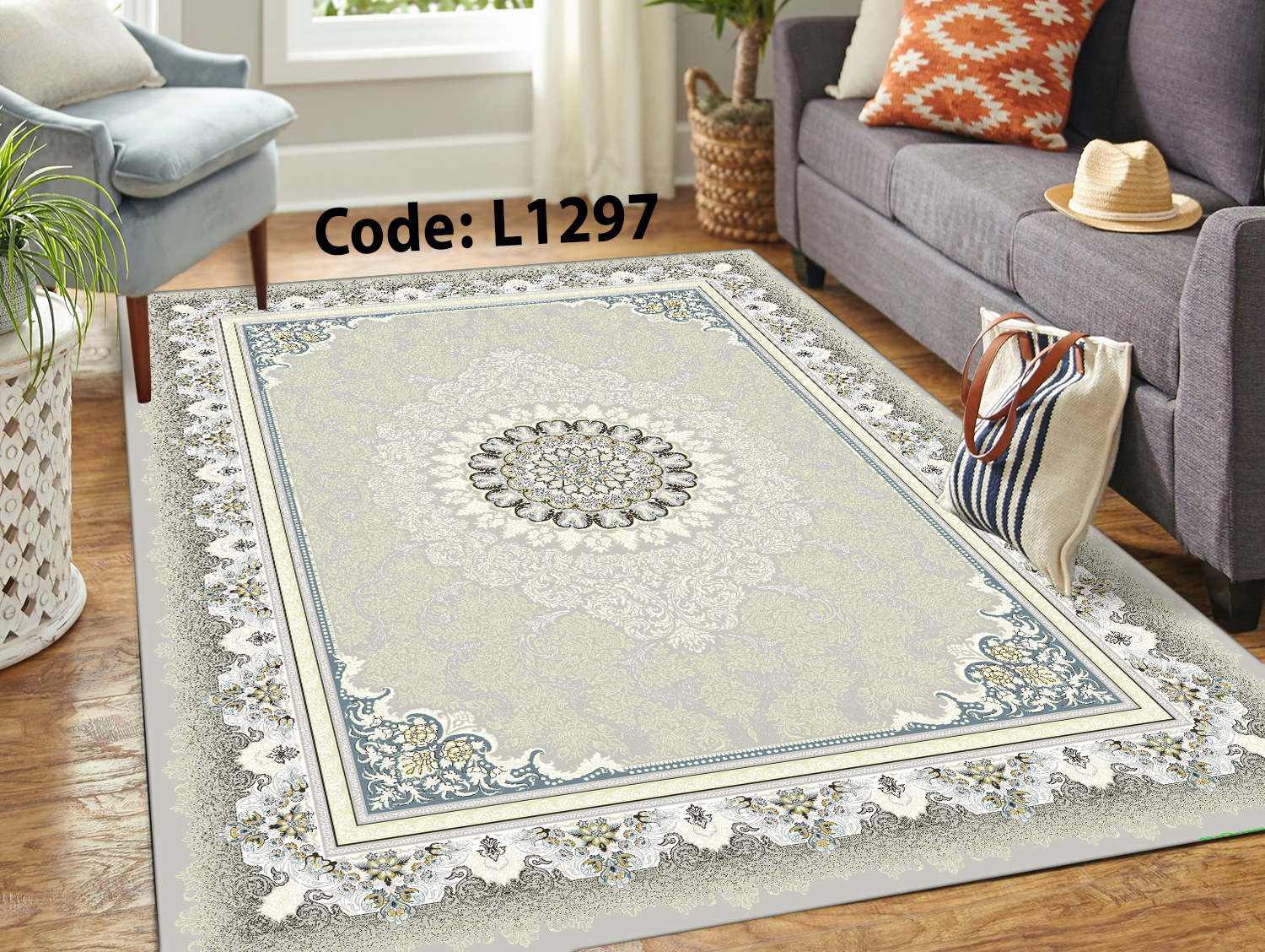 روفرشی کشدار (کاور فرش) و فرشینه و پادری کالای خواب متین کد L 1297