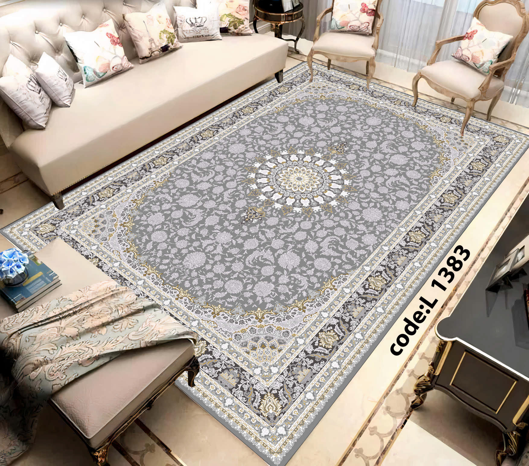روفرشی کشدار (کاور فرش) و فرشینه و پادری کالای خواب متین کد L 1383