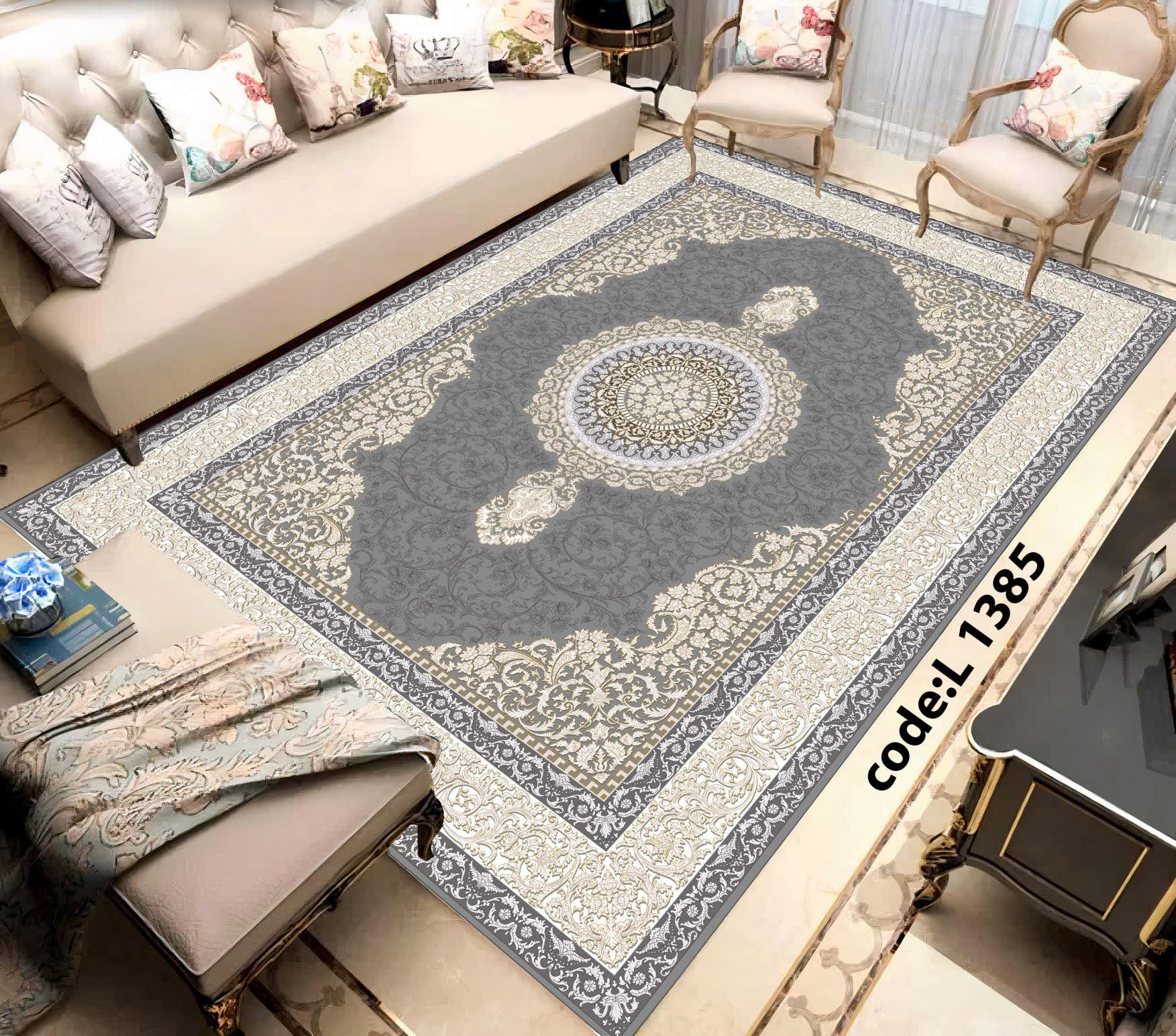 روفرشی کشدار (کاور فرش) و فرشینه و پادری کالای خواب متین کد L 1385
