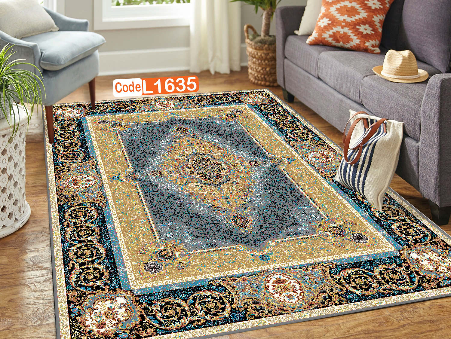 روفرشی کشدار (کاور فرش) و فرشینه و پادری کالای خواب متین کد L 1635