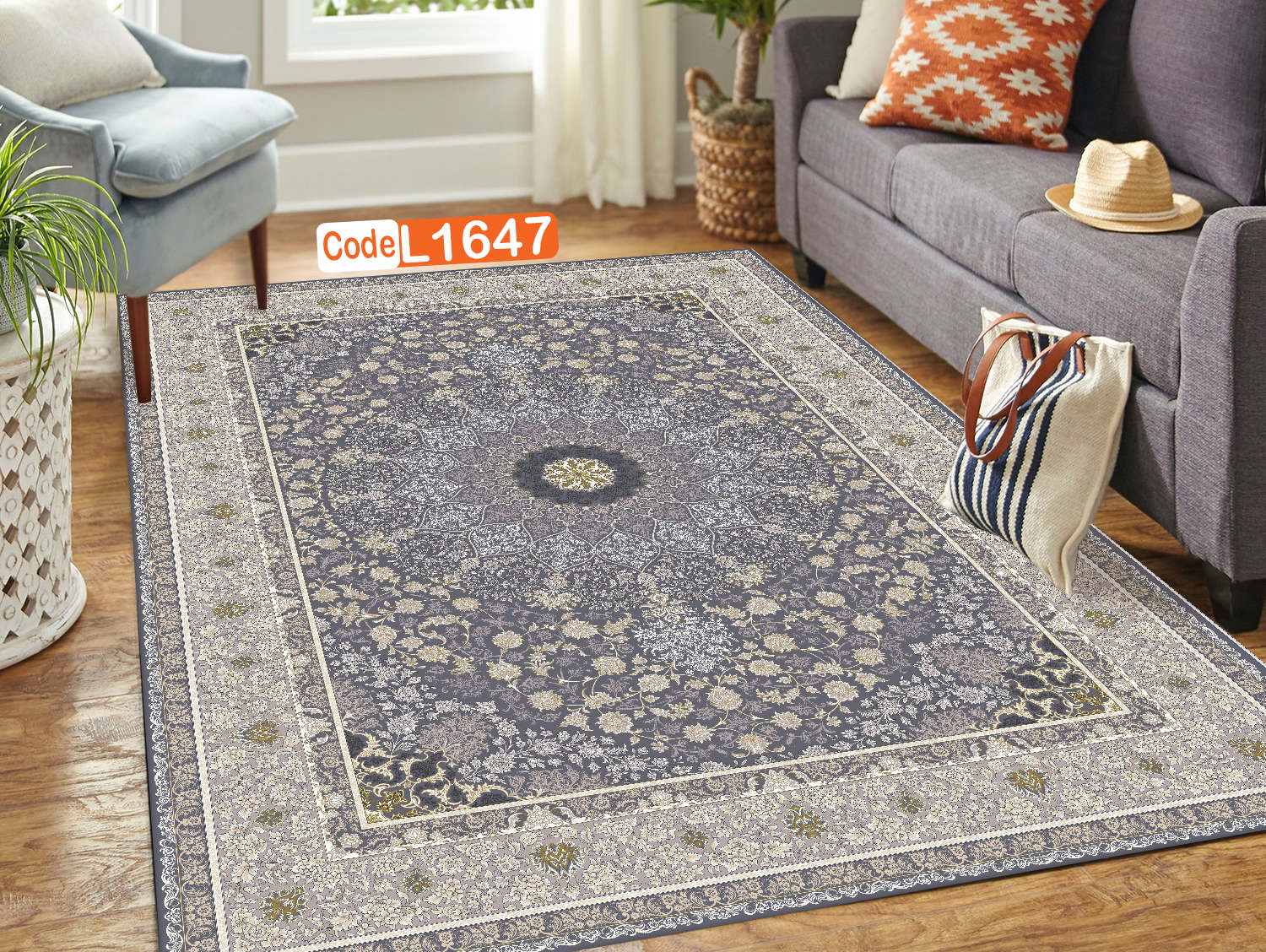 روفرشی کشدار (کاور فرش) و فرشینه و پادری کالای خواب متین کد L 1647