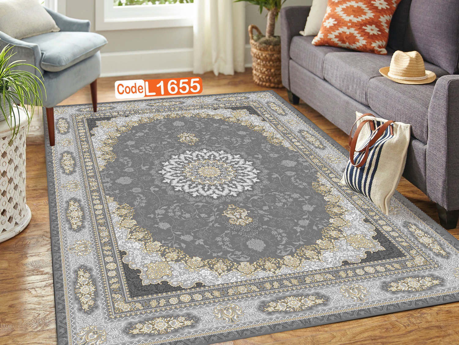 روفرشی کشدار (کاور فرش) و فرشینه و پادری کالای خواب متین کد L 1655