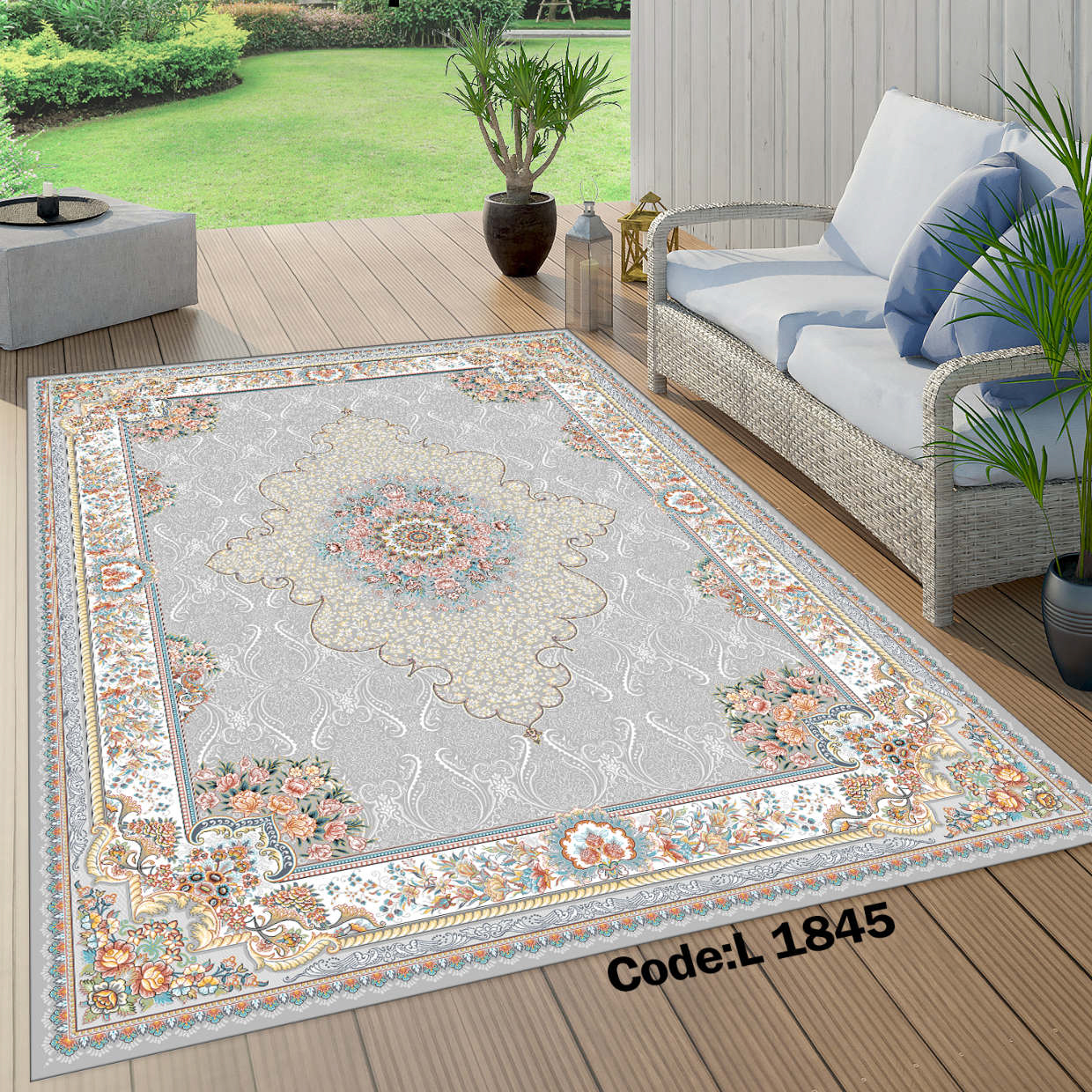 روفرشی کشدار (کاور فرش) و فرشینه و پادری کالای خواب متین کد L 1845