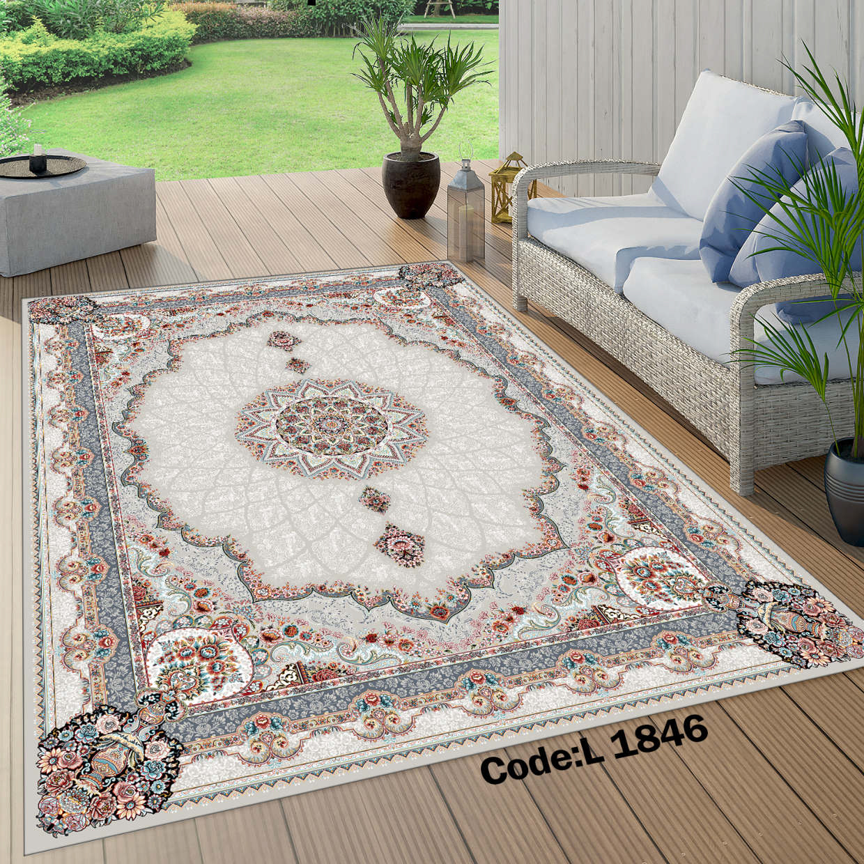 روفرشی کشدار (کاور فرش) و فرشینه و پادری کالای خواب متین کد L 1846