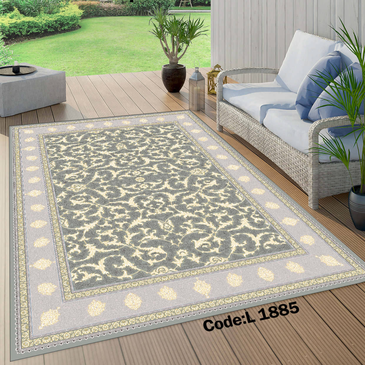 روفرشی کشدار (کاور فرش) و فرشینه و پادری کالای خواب متین کد L 1885