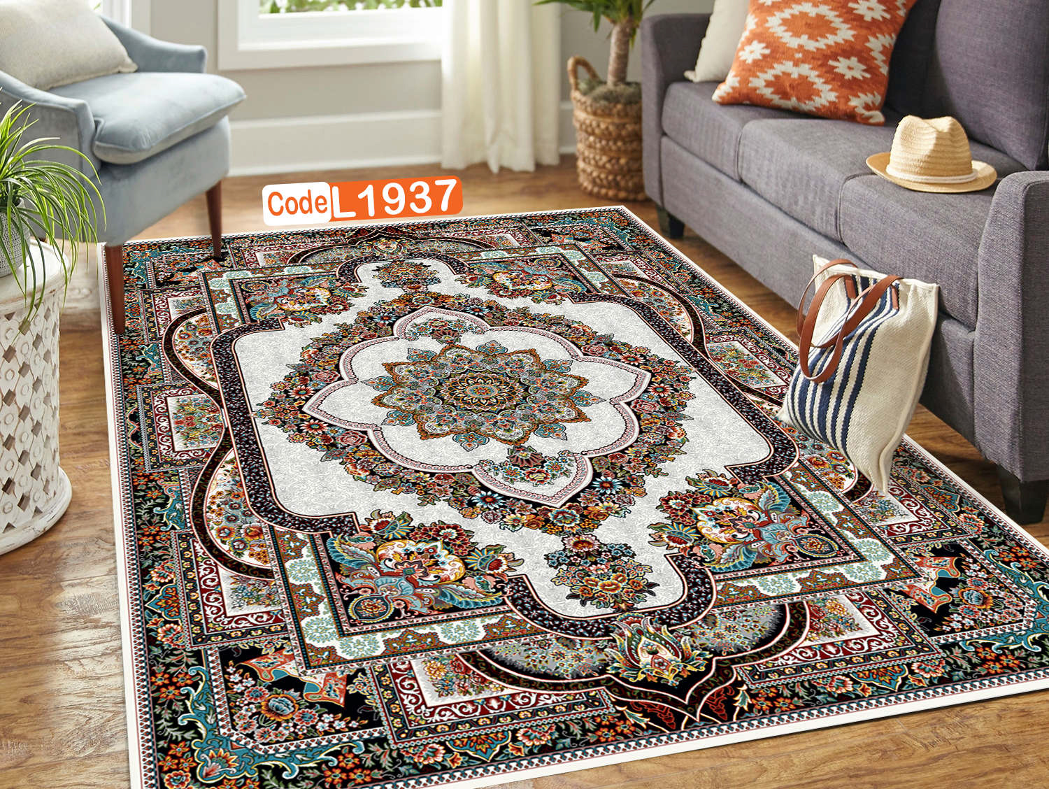 روفرشی کشدار (کاور فرش) و فرشینه و پادری کالای خواب متین کد L 1937