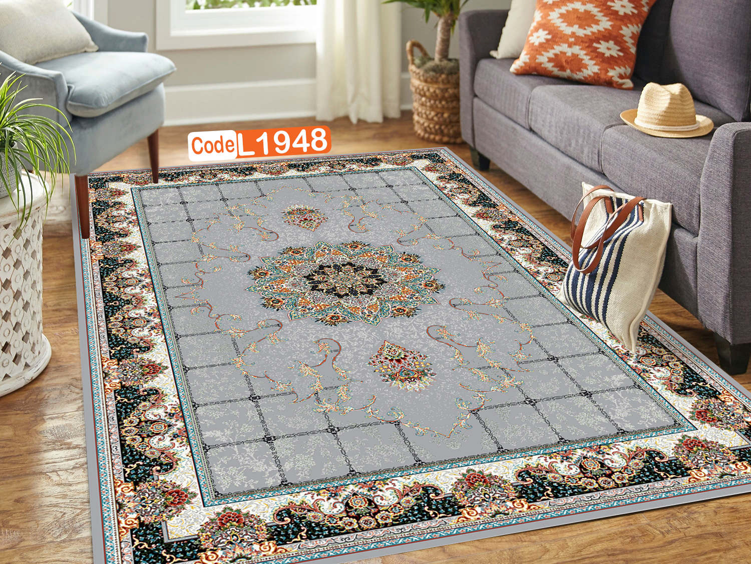 روفرشی کشدار (کاور فرش) و فرشینه و پادری کالای خواب متین کد L 1948